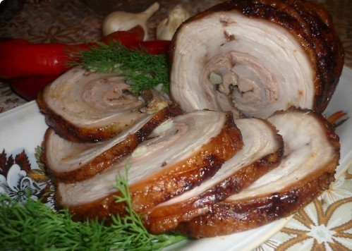 Мясной рулет из свинины в духовке рецепт видео