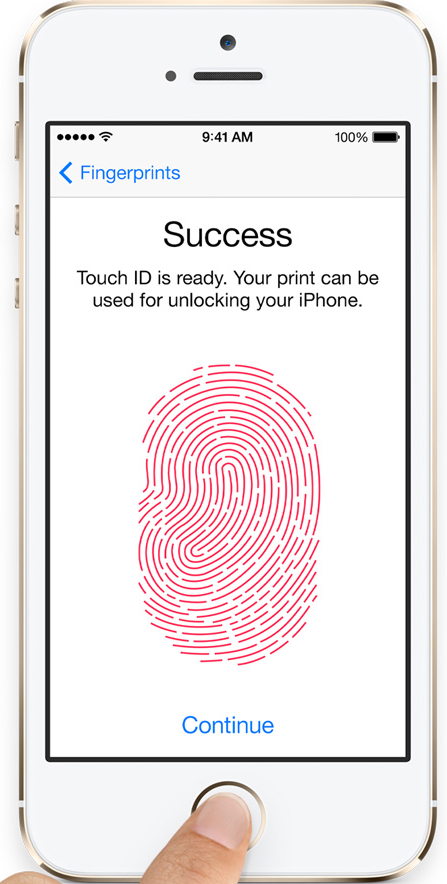 Как сделать отпечатка iphone 5s