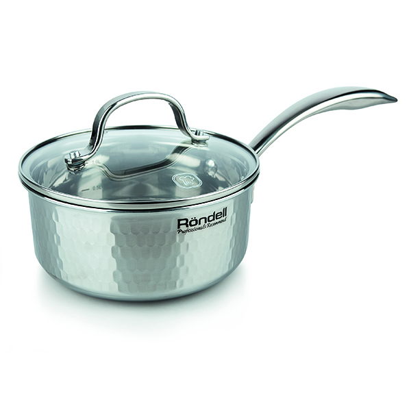 Ковш Rondell RainDrops 16 см (1,3л) RDS-826 Ковш Rondell RainDrops 16 см (1,3л) RDS-826Ковши Rondell<br>Ковш Rondell RainDrops 16 см (1,3л) RDS-826<br> <br>Технология: TRIPLY - монолитный корпус, трехслойная структура дна и стенок.Внутреннее покрытие: Без покрытия.Внешнее покрытие и отделка: Уникальный дизайн, выполненный по технологии индустриальной чеканки.Диаметр индукционного диска: 135 мм.Толщина стенок: 2,5 мм.Толщина дна: 2,5 мм.Материал крышки: Термостойкое стекло.Аксессуары: Изящные, из нержавеющей стали.Тип крепления аксессуаров: Клепочное.Преимущества: «Эффект русской печи» (эффект томления), Внутренние отметки литража, Отверстие в крышке для выпуска пара, Равномерная толщина стенок и дна посуды, Равномерное пропекание изделия, Экономия до 30% времени на приготовление блюд.Использование: Подходит для всех видов плит, включая индукционные, Подходит для посудомоечной машины.Упаковка: Подарочная коробка с ручкой.<br> <br>Описание<br>Коллекция посуды для приготовления Rain Drops — это истинная мечта кулинаров-эстетов. Одновременно с безупречными возможностями каждого предмета посуды реализовывать кулинарные шедевры любой сложности, коллекция превращается в настоящее произведение искусства. Дизайн посуды выполнен по технологии индустриальной чеканки – это эффектный рельеф на внешней поверхности корпуса, который благодаря переливающемуся эффекту напоминает капли дождя.<br>Преимущество данной коллекции посуды — в наличии технологии tri-ply. Тройной монолитный корпус толщиной 2,5 мм позволяет добиться эффекта томления в посуде из нержавеющей стали, такого же, как и в традиционной русской печи. Технология TRIPLY позволяет экономить до 30% времени при приготовлении блюд. Тепловая обработка продукта происходит равномерно по всей поверхности посуды, поэтому не требуется частое помешивание и при этом можно не опасаться пригорания пищи. Блюдо продолжает готовиться даже после выключения плиты, что доводит до совершенства его вкусовые качества. Удобные крышки из термостойкого стекла с отверстием для паровыпуска, предусмотренные для ковша и кастрюль, позволяют контролировать процесс приготовления блюд без потери тепла. В посуде коллекции предусмотрены отметки литража, что позволяет легко соблюдать рецептуру блюд. Посуду можно использовать на всех видах плит. Технология “Closed rim”, предусматривающая закрытые края посуды позволяет использовать коллекцию в посудомоечной машине.<br>Несмотря на оригинальное исполнение корпуса, за каждым предметом посуды невероятно легко ухаживать. Классическая форма посуды с прямыми стенками выгодно дополнит кухню с любым стилем интерьера. Каждый предмет посуды гармонично сочетает в себе уникальный дизайн и современные технологии. Теперь Вы легко и качественно воплотите в жизнь любимые рецепты благодаря ковшу с крышкой (16 см) и трем кастрюлям с крышкой актуального размера (18см, 20см, 24см).<br>Посуда выполнена из нержавеющей стали — экологичного материала, благодаря которому приготовление пищи становится еще более качественным: ингредиенты сохраняют максимум полезных свойств.<br>Коллекция из стали Rain Drops от Rndell — это роскошь, стиль, элегантность и качественное приготовление любимых блюд!<br>
