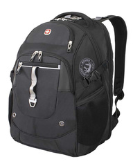 Рюкзак WENGER, цвет чёрный/серебристый, полиэстер 900D/М2 добби/искуственная кожа, 34x22x46 см, 34 л