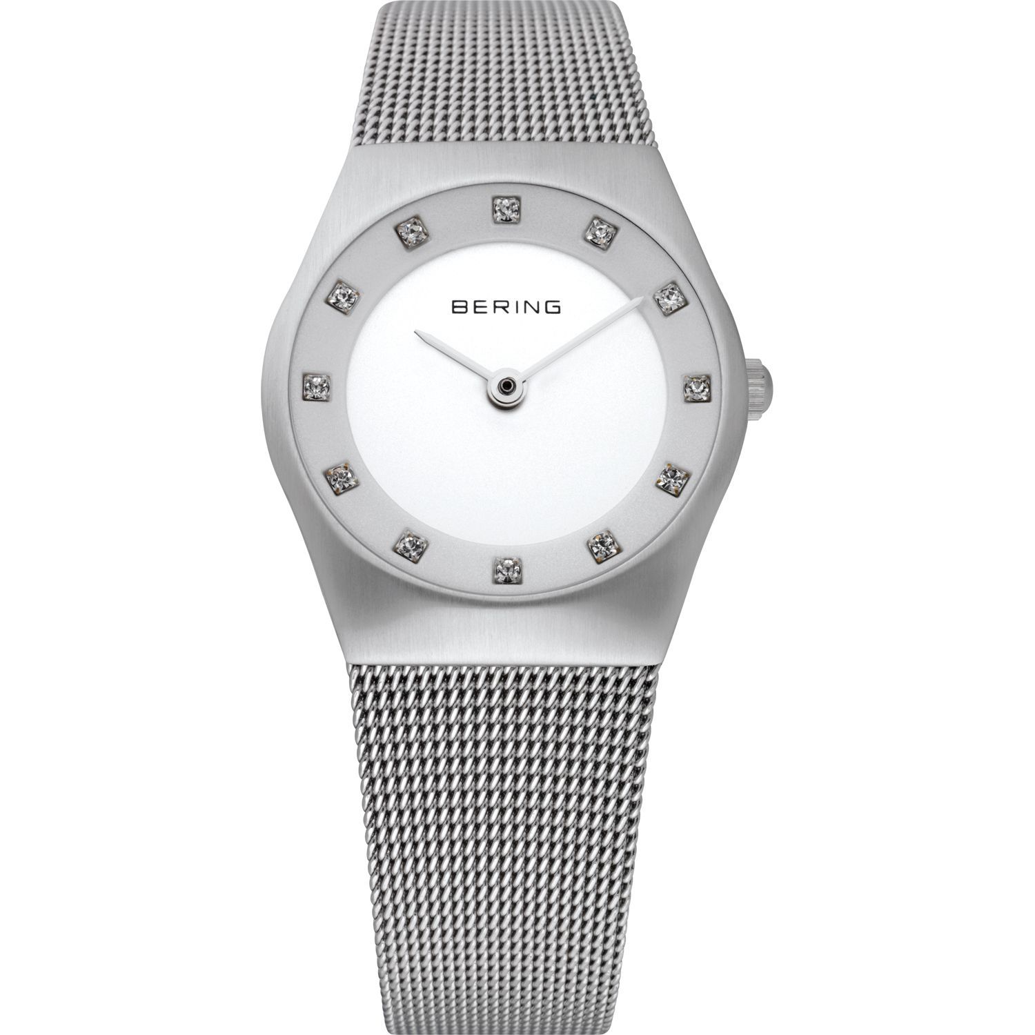 Bering 11927-000 - женские наручные часы из коллекции Classic Bering 11927-000 - женские наручные часы из коллекции ClassicBering<br>женские, сапфировое стекло, корпус из нерж. стали, браслет из нерж. стали, циферблат белого цвета с 12-ю кристаллами swarovski<br><br>Бренд: Bering<br>Модель: Bering 11927-000<br>Артикул: 11927-000<br>Вариант артикула: ber-11927-000<br>Коллекция: Classic<br>Подколлекция: None<br>Страна: Дания<br>Пол: женские<br>Тип механизма: кварцевые<br>Механизм: None<br>Количество камней: None<br>Автоподзавод: None<br>Источник энергии: от батарейки<br>Срок службы элемента питания: None<br>Дисплей: стрелки<br>Цифры: отсутствуют<br>Водозащита: WR 50<br>Противоударные: None<br>Материал корпуса: нерж. сталь<br>Материал браслета: нерж. сталь<br>Материал безеля: None<br>Стекло: сапфировое<br>Антибликовое покрытие: None<br>Цвет корпуса: серебристый<br>Цвет браслета: серебрянный<br>Цвет циферблата: None<br>Цвет безеля: None<br>Размеры: 27 мм<br>Диаметр: 27 мм<br>Диаметр корпуса: None<br>Толщина: None<br>Ширина ремешка: None<br>Вес: None<br>Спорт-функции: None<br>Подсветка: None<br>Вставка: кристаллы Swarovski<br>Отображение даты: None<br>Хронограф: None<br>Таймер: None<br>Термометр: None<br>Хронометр: None<br>GPS: None<br>Радиосинхронизация: None<br>Барометр: None<br>Скелетон: None<br>Дополнительная информация: None<br>Дополнительные функции: None