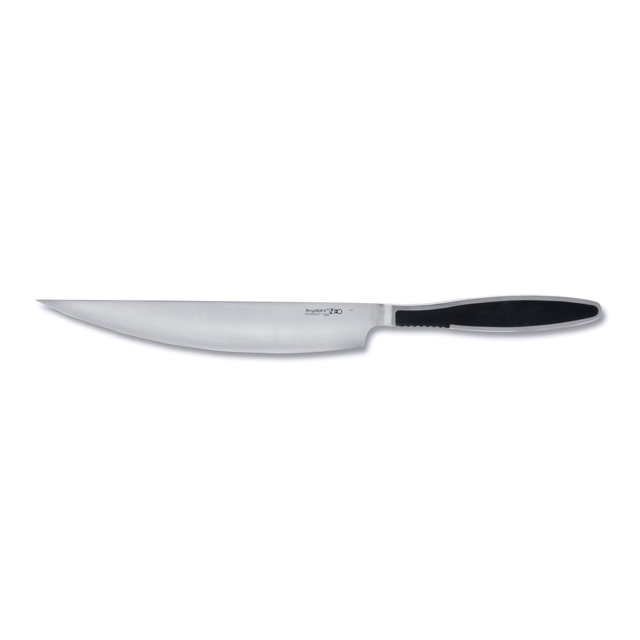 Нож для хлеба 18см BergHOFF Neo 3500711 Нож для хлеба 18см BergHOFF Neo 3500711Ножи для хлеба<br>Нож для хлеба 18см BergHOFF Neo 3500711<br> <br>Ножи, изготовленные из высококачественной стали, создают впечатление, будто бы сделаны из цельного куска металла. Рукоятки, наполнены черным ТПР, способствующим безопасности в использовании. Сатинированная полировка с черными вставками ручек добавляет изысканности к внешнему виду этих ножей.С помощью ножа для мяса легко нарезать мясо тонкими ломтиками. Часто используется в комбинации с вилкой для мяса, с помощью которой можно удерживать кусок во время нарезания.<br>Официальный продавец BergHOFF<br>