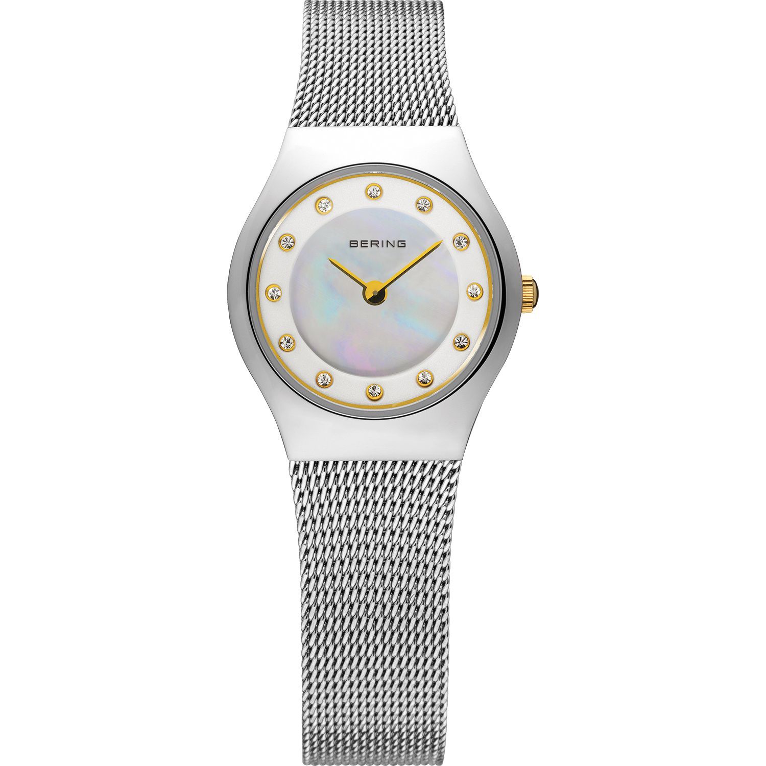 Bering 11923-004 - женские наручные часы из коллекции Classic Bering 11923-004 - женские наручные часы из коллекции ClassicBering<br>женские, сапфировое стекло, корпус из нерж. стали, браслет из нерж. стали, циферблат перламутрового цвета с 12-ю кристаллами из стекла золотого цвета<br><br>Бренд: Bering<br>Модель: Bering 11923-004<br>Артикул: 11923-004<br>Вариант артикула: ber-11923-004<br>Коллекция: Classic<br>Подколлекция: None<br>Страна: Дания<br>Пол: женские<br>Тип механизма: кварцевые<br>Механизм: None<br>Количество камней: None<br>Автоподзавод: None<br>Источник энергии: от батарейки<br>Срок службы элемента питания: None<br>Дисплей: стрелки<br>Цифры: отсутствуют<br>Водозащита: WR 30<br>Противоударные: None<br>Материал корпуса: нерж. сталь<br>Материал браслета: нерж. сталь<br>Материал безеля: None<br>Стекло: сапфировое<br>Антибликовое покрытие: None<br>Цвет корпуса: серебристый<br>Цвет браслета: серебрянный<br>Цвет циферблата: None<br>Цвет безеля: None<br>Размеры: None<br>Диаметр: 23 мм<br>Диаметр корпуса: None<br>Толщина: None<br>Ширина ремешка: None<br>Вес: None<br>Спорт-функции: None<br>Подсветка: None<br>Вставка: кристаллы Swarovski<br>Отображение даты: None<br>Хронограф: None<br>Таймер: None<br>Термометр: None<br>Хронометр: None<br>GPS: None<br>Радиосинхронизация: None<br>Барометр: None<br>Скелетон: None<br>Дополнительная информация: None<br>Дополнительные функции: None