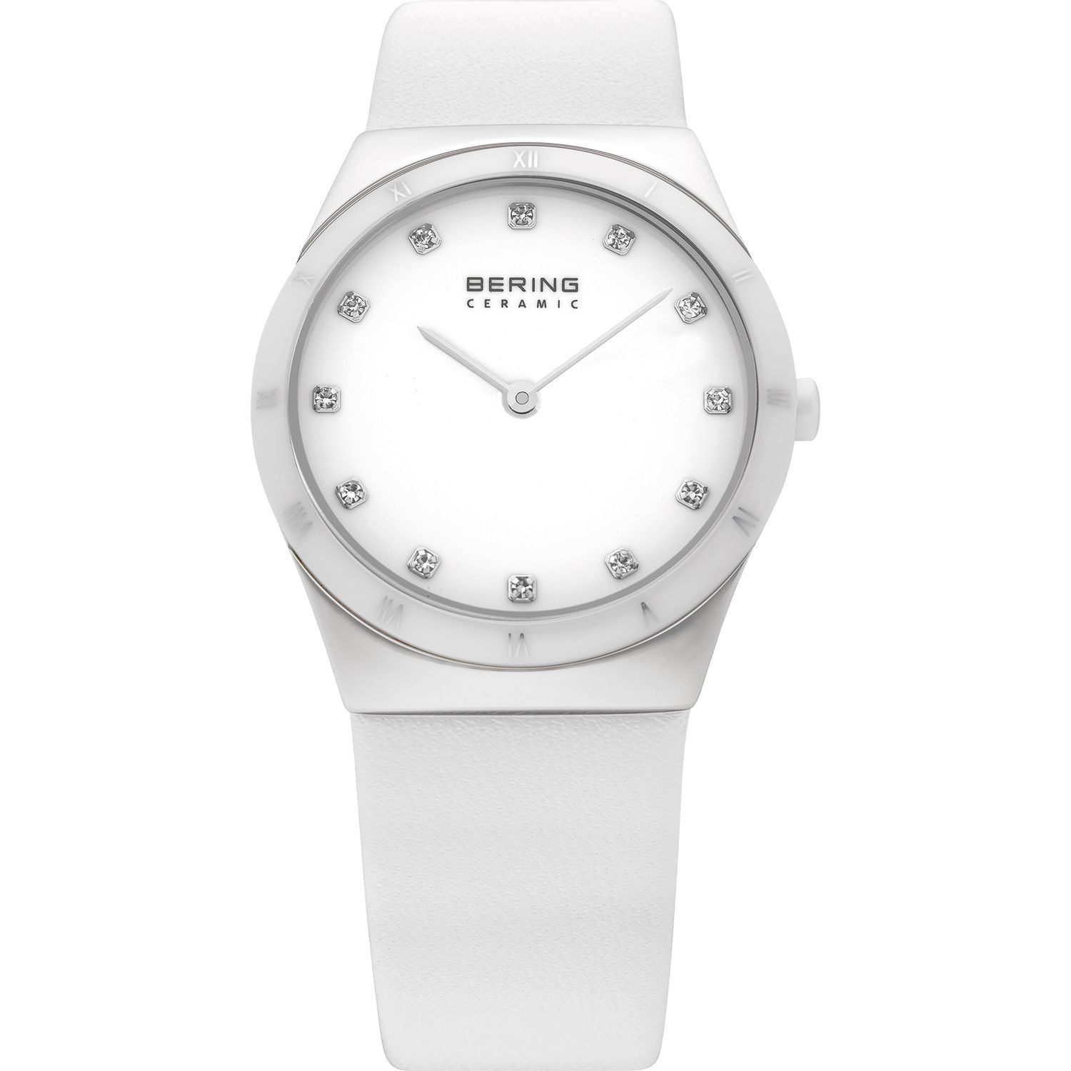 Bering 32230-684 - женские наручные часы из коллекции Ceramic Bering 32230-684 - женские наручные часы из коллекции CeramicBering<br>женские, сапфировое стекло, корпус из нерж. стали с безелем из керамики белого цвета, ремешок из кожи теленка белого цвета, циферблат белого цвета с 12-ю кристаллами swarovski<br><br>Бренд: Bering<br>Модель: Bering 32230-684<br>Артикул: 32230-684<br>Вариант артикула: ber-32230-684<br>Коллекция: Ceramic<br>Подколлекция: None<br>Страна: Дания<br>Пол: женские<br>Тип механизма: кварцевые<br>Механизм: None<br>Количество камней: None<br>Автоподзавод: None<br>Источник энергии: от батарейки<br>Срок службы элемента питания: None<br>Дисплей: стрелки<br>Цифры: римские<br>Водозащита: WR 50<br>Противоударные: None<br>Материал корпуса: нерж. сталь + керамика<br>Материал браслета: кожа (теленок)<br>Материал безеля: керамика<br>Стекло: сапфировое<br>Антибликовое покрытие: None<br>Цвет корпуса: серебристый<br>Цвет браслета: белый<br>Цвет циферблата: None<br>Цвет безеля: белый<br>Размеры: 30 мм<br>Диаметр: 30 мм<br>Диаметр корпуса: None<br>Толщина: None<br>Ширина ремешка: None<br>Вес: None<br>Спорт-функции: None<br>Подсветка: None<br>Вставка: кристаллы Swarovski<br>Отображение даты: None<br>Хронограф: None<br>Таймер: None<br>Термометр: None<br>Хронометр: None<br>GPS: None<br>Радиосинхронизация: None<br>Барометр: None<br>Скелетон: None<br>Дополнительная информация: None<br>Дополнительные функции: None