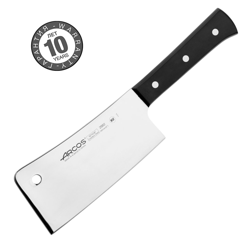 Нож для рубки мяса 16 см 460гр ARCOS Universal арт. 2882 Нож для рубки мяса 16 см 460гр ARCOS Universal арт. 2882Arcos (Испания)<br>Нож для рубки мяса 16 см 460гр ARCOS Universal арт. 2882<br> <br>Классический дизайн, привычный цвет, оптимальные, формы, прочные и долговечные лезвия, изготовленные из высококачественной нержавеющей стали NITRUM®, удобные рукоятки с полиоксиметиленовыми накладками — все это блестяще воплощено в кухонных ножах серии Universal.<br>Официальный продавец ARCOS<br>