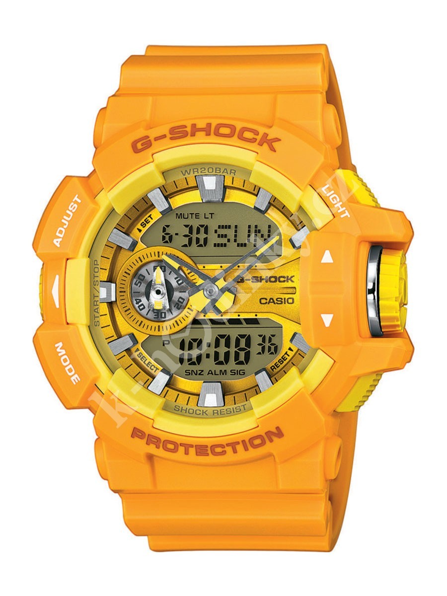 Casio G-SHOCK GA-400A-9A / GA-400A-9AER - мужские наручные часы Casio G-SHOCK GA-400A-9A / GA-400A-9AER - мужские наручные часыCasio<br><br><br>Бренд: Casio<br>Модель: Casio GA-400A-9A<br>Артикул: GA-400A-9A<br>Вариант артикула: GA-400A-9AER<br>Коллекция: G-SHOCK<br>Подколлекция: None<br>Страна: Япония<br>Пол: мужские<br>Тип механизма: кварцевые<br>Механизм: None<br>Количество камней: None<br>Автоподзавод: None<br>Источник энергии: от батарейки<br>Срок службы элемента питания: None<br>Дисплей: стрелки + цифры<br>Цифры: отсутствуют<br>Водозащита: WR 200<br>Противоударные: есть<br>Материал корпуса: пластик<br>Материал браслета: пластик<br>Материал безеля: None<br>Стекло: минеральное<br>Антибликовое покрытие: None<br>Цвет корпуса: None<br>Цвет браслета: None<br>Цвет циферблата: None<br>Цвет безеля: None<br>Размеры: None<br>Диаметр: None<br>Диаметр корпуса: None<br>Толщина: None<br>Ширина ремешка: None<br>Вес: 70 г<br>Спорт-функции: секундомер, таймер обратного отсчета<br>Подсветка: дисплея<br>Вставка: None<br>Отображение даты: вечный календарь, число, месяц, день недели<br>Хронограф: None<br>Таймер: None<br>Термометр: None<br>Хронометр: None<br>GPS: None<br>Радиосинхронизация: None<br>Барометр: None<br>Скелетон: None<br>Дополнительная информация: защита от магнитных полей, ежечасный сигнал, повтор сигнала будильника, автоподсветка, функция включения/отключения звука кнопок, элемент питания SR927W ? 2, срок службы батарейки 3 года<br>Дополнительные функции: второй часовой пояс, будильник (количество установок: 5)