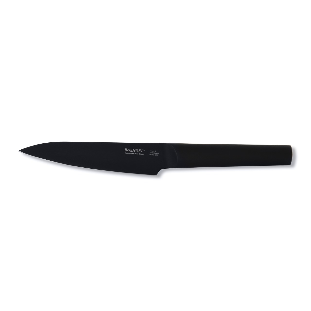 Нож универсальный 13см BergHOFF Ron 3900057 Нож универсальный 13см BergHOFF Ron 3900057Ножи универсальные<br>Нож универсальный 13см BergHOFF Ron 3900057<br> <br>Отмеченная наградами коллекция Ron предлагает на выбор 4 впечатляющих стиля для воплощения множества кулинарных приемов. В дополнение к своей универсальности по принципу смешивай и сочетай, линия Ron выполнена в стилистическом единстве: штатный дизайнер BergHOFF Питер Рукс с любовью создавал каждый предмет, используя как сочетающиеся, так и контрастирующие цвета и материалы. <br>Серия Ron предлагает линию универсальных ножей для множества кухонных работ. Замечательно сбалансированные, с увесистой рукояткой, эти ножи обеспечивают идеальный баланс для дополнительного контроля. Вы можете выбрать эти черные стальные ножи с предотвращающим налипание титановым покрытием в версии с контрастными ясеневыми ручками или с сочетающимися по цвету черными. Лезвие с керамическим покрытием обеспечивает мягкое нарезание без прилипания нарезаемой еды на лезвие. Универсальный нож идеален для всех нарезочных работ, требующих точности.<br>Официальный продавец BergHOFF<br>