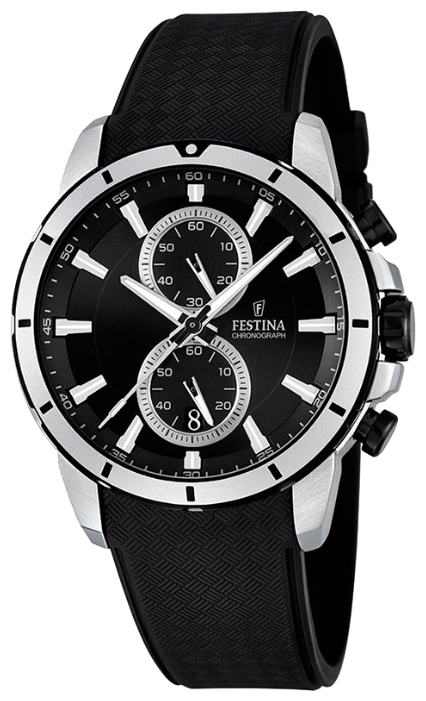 Festina F16850.2 - мужские наручные часы Festina F16850.2 - мужские наручные часыFestina<br><br><br>Бренд: Festina<br>Модель: Festina F16850/2<br>Артикул: F16850.2<br>Вариант артикула: None<br>Коллекция: None<br>Подколлекция: None<br>Страна: Испания<br>Пол: мужские<br>Тип механизма: кварцевые<br>Механизм: MOS11<br>Количество камней: None<br>Автоподзавод: None<br>Источник энергии: от батарейки<br>Срок службы элемента питания: None<br>Дисплей: стрелки<br>Цифры: отсутствуют<br>Водозащита: WR 100<br>Противоударные: None<br>Материал корпуса: нерж. сталь<br>Материал браслета: каучук<br>Материал безеля: None<br>Стекло: минеральное<br>Антибликовое покрытие: None<br>Цвет корпуса: None<br>Цвет браслета: None<br>Цвет циферблата: None<br>Цвет безеля: None<br>Размеры: 42 мм<br>Диаметр: None<br>Диаметр корпуса: None<br>Толщина: None<br>Ширина ремешка: None<br>Вес: None<br>Спорт-функции: секундомер<br>Подсветка: стрелок<br>Вставка: None<br>Отображение даты: число<br>Хронограф: есть<br>Таймер: None<br>Термометр: None<br>Хронометр: None<br>GPS: None<br>Радиосинхронизация: None<br>Барометр: None<br>Скелетон: None<br>Дополнительная информация: None<br>Дополнительные функции: None