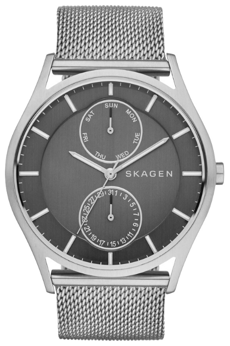 Skagen SKW6172 - мужские наручные часы из коллекции Mesh Skagen SKW6172 - мужские наручные часы из коллекции MeshSkagen<br><br><br>Бренд: Skagen<br>Модель: Skagen SKW6172<br>Артикул: SKW6172<br>Вариант артикула: None<br>Коллекция: Mesh<br>Подколлекция: None<br>Страна: Дания<br>Пол: мужские<br>Тип механизма: кварцевые<br>Механизм: None<br>Количество камней: None<br>Автоподзавод: None<br>Источник энергии: от батарейки<br>Срок службы элемента питания: None<br>Дисплей: стрелки<br>Цифры: отсутствуют<br>Водозащита: WR 30<br>Противоударные: None<br>Материал корпуса: нерж. сталь<br>Материал браслета: нерж. сталь<br>Материал безеля: None<br>Стекло: минеральное<br>Антибликовое покрытие: None<br>Цвет корпуса: None<br>Цвет браслета: None<br>Цвет циферблата: None<br>Цвет безеля: None<br>Размеры: 41 мм<br>Диаметр: None<br>Диаметр корпуса: None<br>Толщина: None<br>Ширина ремешка: None<br>Вес: None<br>Спорт-функции: None<br>Подсветка: None<br>Вставка: None<br>Отображение даты: число, день недели<br>Хронограф: None<br>Таймер: None<br>Термометр: None<br>Хронометр: None<br>GPS: None<br>Радиосинхронизация: None<br>Барометр: None<br>Скелетон: None<br>Дополнительная информация: None<br>Дополнительные функции: None