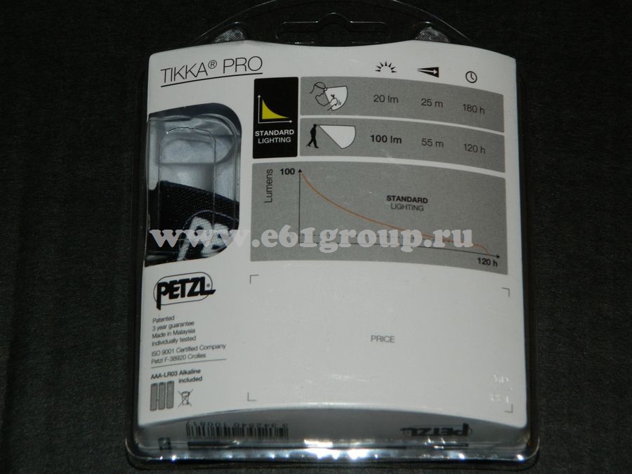 светодиодный фонарь Petzl TIKKA PRO черный интернет магазин