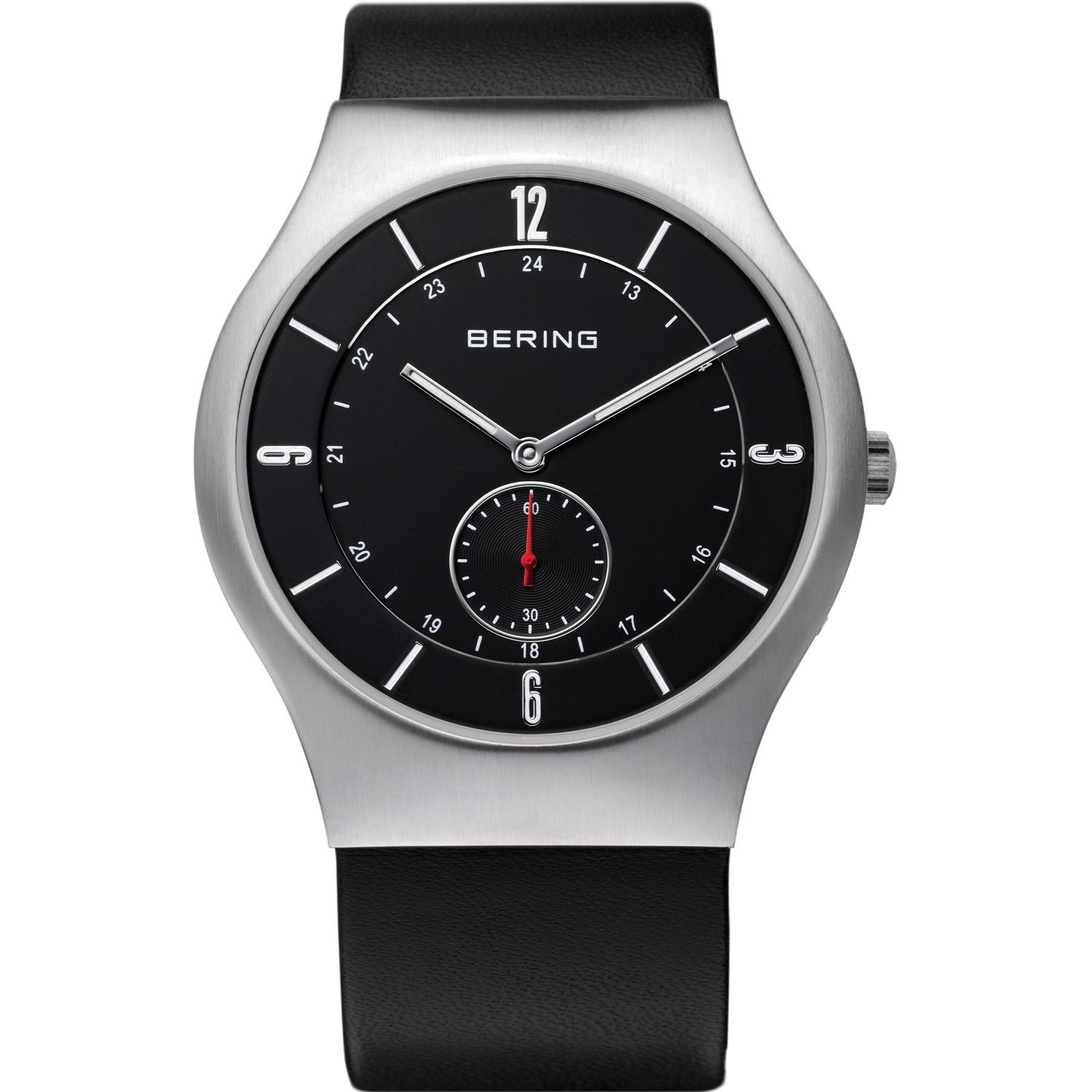 Bering 11940-409 - мужские наручные часы из коллекции Classic Bering 11940-409 - мужские наручные часы из коллекции ClassicBering<br>мужские, сапфировое стекло, корпус из из нерж. стали , ремешок из кожи теленка черного цвета , циферблат черного цвета<br><br>Бренд: Bering<br>Модель: Bering 11940-409<br>Артикул: 11940-409<br>Вариант артикула: ber-11940-409<br>Коллекция: Classic<br>Подколлекция: None<br>Страна: Дания<br>Пол: мужские<br>Тип механизма: кварцевые<br>Механизм: None<br>Количество камней: None<br>Автоподзавод: None<br>Источник энергии: от батарейки<br>Срок службы элемента питания: None<br>Дисплей: стрелки<br>Цифры: арабские<br>Водозащита: WR 30<br>Противоударные: None<br>Материал корпуса: нерж. сталь<br>Материал браслета: кожа<br>Материал безеля: None<br>Стекло: сапфировое<br>Антибликовое покрытие: None<br>Цвет корпуса: серебристый<br>Цвет браслета: черный<br>Цвет циферблата: None<br>Цвет безеля: None<br>Размеры: None<br>Диаметр: 40 мм<br>Диаметр корпуса: None<br>Толщина: None<br>Ширина ремешка: None<br>Вес: None<br>Спорт-функции: None<br>Подсветка: стрелок<br>Вставка: None<br>Отображение даты: None<br>Хронограф: None<br>Таймер: None<br>Термометр: None<br>Хронометр: None<br>GPS: None<br>Радиосинхронизация: None<br>Барометр: None<br>Скелетон: None<br>Дополнительная информация: дополнительная шкала от 13 до 24 часов<br>Дополнительные функции: None