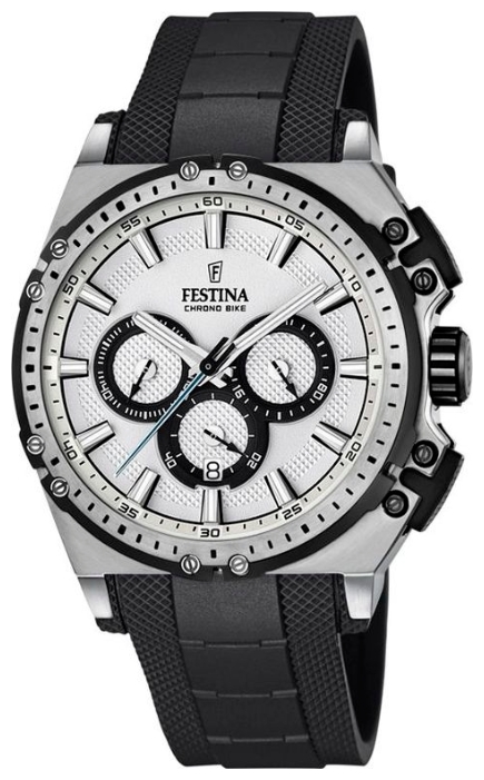 Festina F16970.1 - мужские наручные часы Festina F16970.1 - мужские наручные часыFestina<br><br><br>Бренд: Festina<br>Модель: Festina F16970/1<br>Артикул: F16970.1<br>Вариант артикула: None<br>Коллекция: None<br>Подколлекция: None<br>Страна: Испания<br>Пол: мужские<br>Тип механизма: кварцевые<br>Механизм: M0S20<br>Количество камней: None<br>Автоподзавод: None<br>Источник энергии: от батарейки<br>Срок службы элемента питания: None<br>Дисплей: стрелки<br>Цифры: отсутствуют<br>Водозащита: WR 100<br>Противоударные: None<br>Материал корпуса: нерж. сталь<br>Материал браслета: каучук<br>Материал безеля: None<br>Стекло: минеральное<br>Антибликовое покрытие: None<br>Цвет корпуса: None<br>Цвет браслета: None<br>Цвет циферблата: None<br>Цвет безеля: None<br>Размеры: 44x54x14 мм<br>Диаметр: None<br>Диаметр корпуса: None<br>Толщина: None<br>Ширина ремешка: None<br>Вес: None<br>Спорт-функции: секундомер<br>Подсветка: стрелок<br>Вставка: None<br>Отображение даты: число<br>Хронограф: есть<br>Таймер: None<br>Термометр: None<br>Хронометр: None<br>GPS: None<br>Радиосинхронизация: None<br>Барометр: None<br>Скелетон: None<br>Дополнительная информация: None<br>Дополнительные функции: None