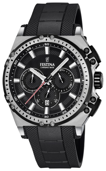 Festina F16970.4 - мужские наручные часы Festina F16970.4 - мужские наручные часыFestina<br><br><br>Бренд: Festina<br>Модель: Festina F16970/4<br>Артикул: F16970.4<br>Вариант артикула: None<br>Коллекция: None<br>Подколлекция: None<br>Страна: Испания<br>Пол: мужские<br>Тип механизма: кварцевые<br>Механизм: M0S20<br>Количество камней: None<br>Автоподзавод: None<br>Источник энергии: от батарейки<br>Срок службы элемента питания: None<br>Дисплей: стрелки<br>Цифры: отсутствуют<br>Водозащита: WR 100<br>Противоударные: None<br>Материал корпуса: нерж. сталь<br>Материал браслета: каучук<br>Материал безеля: None<br>Стекло: минеральное<br>Антибликовое покрытие: None<br>Цвет корпуса: None<br>Цвет браслета: None<br>Цвет циферблата: None<br>Цвет безеля: None<br>Размеры: 44x54x14 мм<br>Диаметр: None<br>Диаметр корпуса: None<br>Толщина: None<br>Ширина ремешка: None<br>Вес: None<br>Спорт-функции: секундомер<br>Подсветка: стрелок<br>Вставка: None<br>Отображение даты: число<br>Хронограф: есть<br>Таймер: None<br>Термометр: None<br>Хронометр: None<br>GPS: None<br>Радиосинхронизация: None<br>Барометр: None<br>Скелетон: None<br>Дополнительная информация: None<br>Дополнительные функции: None
