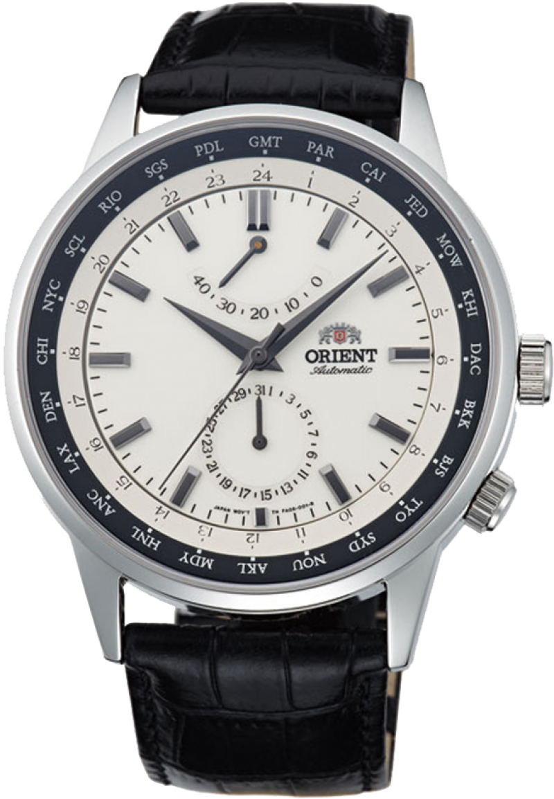 Orient FA06003Y / FFA06003Y0 - мужские наручные часы Orient FA06003Y / FFA06003Y0 - мужские наручные часыORIENT<br><br><br>Бренд: ORIENT<br>Модель: ORIENT FA06003Y<br>Артикул: FA06003Y<br>Вариант артикула: FFA06003Y0<br>Коллекция: None<br>Подколлекция: None<br>Страна: Япония<br>Пол: мужские<br>Тип механизма: механические<br>Механизм: ORIENT 46K40<br>Количество камней: None<br>Автоподзавод: есть<br>Источник энергии: пружинный механизм<br>Срок службы элемента питания: None<br>Дисплей: стрелки<br>Цифры: отсутствуют<br>Водозащита: WR 50<br>Противоударные: None<br>Материал корпуса: нерж. сталь<br>Материал браслета: кожа<br>Материал безеля: None<br>Стекло: сапфировое<br>Антибликовое покрытие: есть<br>Цвет корпуса: None<br>Цвет браслета: None<br>Цвет циферблата: None<br>Цвет безеля: None<br>Размеры: 43.5x12.1 мм<br>Диаметр: None<br>Диаметр корпуса: None<br>Толщина: None<br>Ширина ремешка: None<br>Вес: None<br>Спорт-функции: None<br>Подсветка: None<br>Вставка: None<br>Отображение даты: число<br>Хронограф: None<br>Таймер: None<br>Термометр: None<br>Хронометр: None<br>GPS: None<br>Радиосинхронизация: None<br>Барометр: None<br>Скелетон: None<br>Дополнительная информация: прозрачная задняя крышка<br>Дополнительные функции: индикатор запаса хода, второй часовой пояс