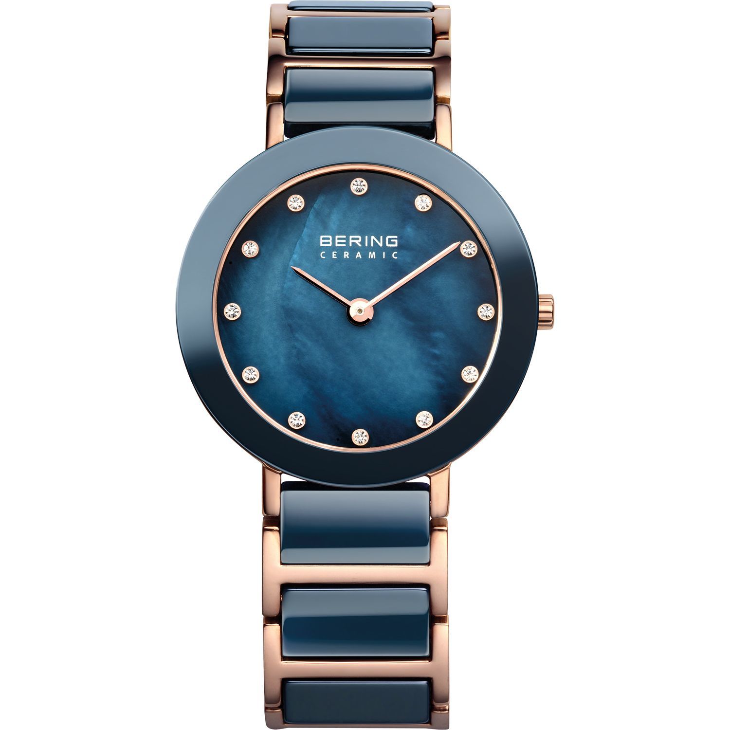 Bering 11429-767 - женские наручные часы из коллекции Ceramic Bering 11429-767 - женские наручные часы из коллекции CeramicBering<br>rose gold, синяя керамика , перламутровый циферблат, сапфировое стекло<br><br>Бренд: Bering<br>Модель: Bering 11429-767<br>Артикул: 11429-767<br>Вариант артикула: ber-11429-767<br>Коллекция: Ceramic<br>Подколлекция: None<br>Страна: Дания<br>Пол: женские<br>Тип механизма: кварцевые<br>Механизм: None<br>Количество камней: None<br>Автоподзавод: None<br>Источник энергии: от батарейки<br>Срок службы элемента питания: None<br>Дисплей: стрелки<br>Цифры: отсутствуют<br>Водозащита: WR 50<br>Противоударные: None<br>Материал корпуса: нерж. сталь + керамика, PVD покрытие (частичное)<br>Материал браслета: нерж. сталь + керамика, PVD покрытие (частичное)<br>Материал безеля: керамика<br>Стекло: сапфировое<br>Антибликовое покрытие: None<br>Цвет корпуса: розовое золото<br>Цвет браслета: розовое золото<br>Цвет циферблата: None<br>Цвет безеля: синий<br>Размеры: 29x8 мм<br>Диаметр: 29 мм<br>Диаметр корпуса: None<br>Толщина: None<br>Ширина ремешка: None<br>Вес: None<br>Спорт-функции: None<br>Подсветка: None<br>Вставка: кристаллы Swarovski<br>Отображение даты: None<br>Хронограф: None<br>Таймер: None<br>Термометр: None<br>Хронометр: None<br>GPS: None<br>Радиосинхронизация: None<br>Барометр: None<br>Скелетон: None<br>Дополнительная информация: None<br>Дополнительные функции: None
