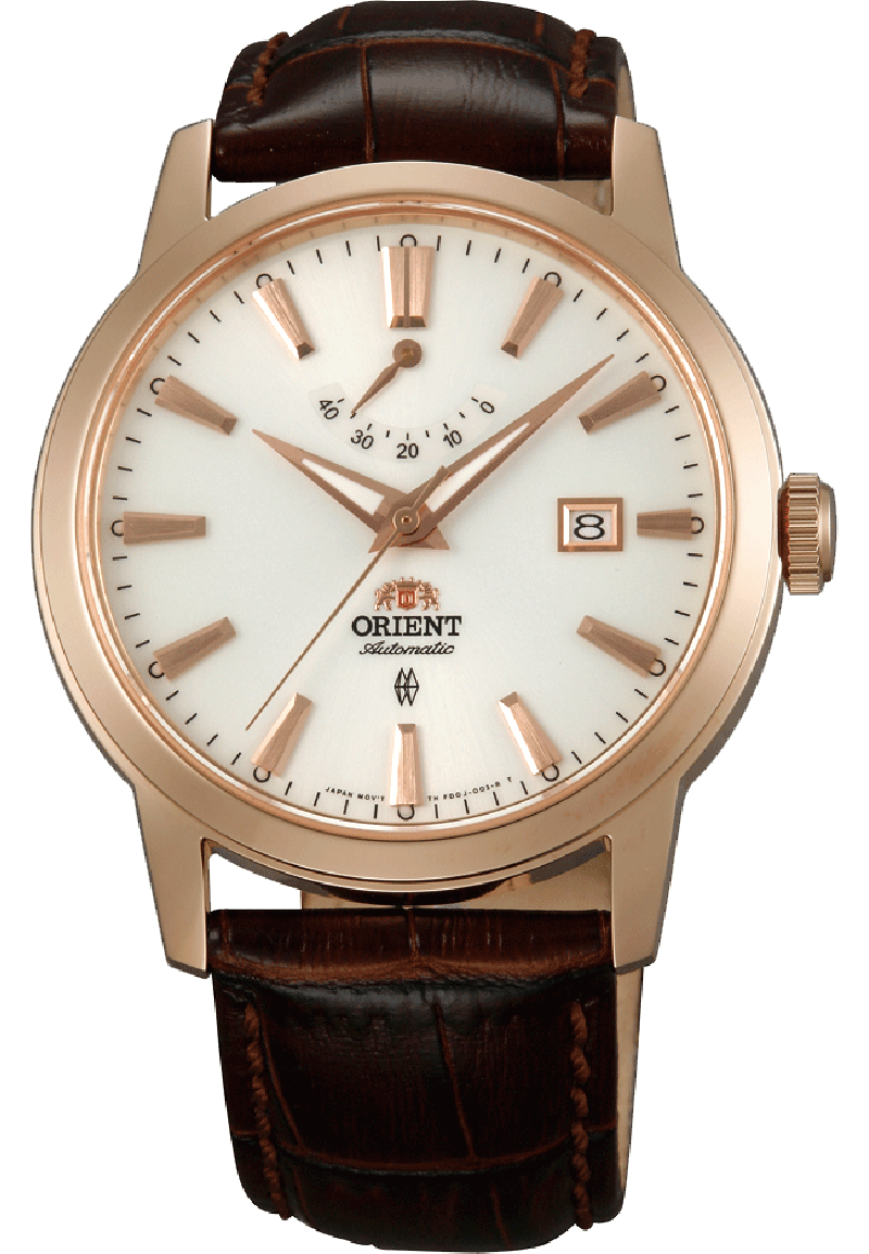 Orient FD0J001W / FFD0J001W0 - мужские наручные часы Orient FD0J001W / FFD0J001W0 - мужские наручные часыORIENT<br><br><br>Бренд: ORIENT<br>Модель: ORIENT FD0J001W<br>Артикул: FD0J001W<br>Вариант артикула: FFD0J001W0<br>Коллекция: None<br>Подколлекция: None<br>Страна: Япония<br>Пол: мужские<br>Тип механизма: механические<br>Механизм: ORIENT 46N40<br>Количество камней: 21<br>Автоподзавод: есть<br>Источник энергии: пружинный механизм<br>Срок службы элемента питания: None<br>Дисплей: стрелки<br>Цифры: отсутствуют<br>Водозащита: WR 50<br>Противоударные: None<br>Материал корпуса: нерж. сталь, покрытие: позолота (полное)<br>Материал браслета: кожа<br>Материал безеля: None<br>Стекло: сапфировое<br>Антибликовое покрытие: None<br>Цвет корпуса: None<br>Цвет браслета: None<br>Цвет циферблата: None<br>Цвет безеля: None<br>Размеры: 41x11 мм<br>Диаметр: None<br>Диаметр корпуса: None<br>Толщина: None<br>Ширина ремешка: None<br>Вес: None<br>Спорт-функции: None<br>Подсветка: стрелок<br>Вставка: None<br>Отображение даты: число<br>Хронограф: None<br>Таймер: None<br>Термометр: None<br>Хронометр: None<br>GPS: None<br>Радиосинхронизация: None<br>Барометр: None<br>Скелетон: None<br>Дополнительная информация: None<br>Дополнительные функции: индикатор запаса хода