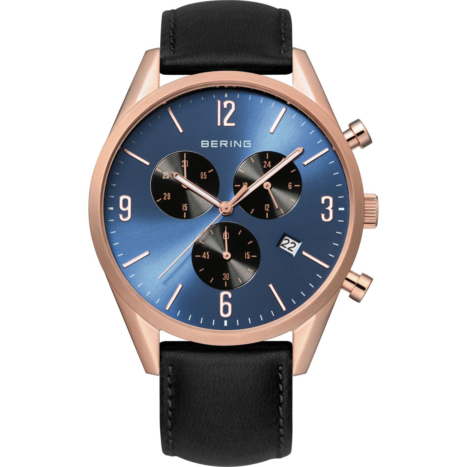 Bering 10542-567 - мужские наручные часы из коллекции Classic Bering 10542-567 - мужские наручные часы из коллекции ClassicBering<br>мужские, сапфировое стекло,chronograph, корпус из нерж. стали с покрытием pvd золотого цвета, ремешок из кожи теленка черного цвета, циферблат синего цвета, секундная стрелка, с функцией хронографа, с числовым календарем<br><br>Бренд: Bering<br>Модель: Bering 10542-567<br>Артикул: 10542-567<br>Вариант артикула: ber-10542-567<br>Коллекция: Classic<br>Подколлекция: None<br>Страна: Дания<br>Пол: мужские<br>Тип механизма: кварцевые<br>Механизм: None<br>Количество камней: None<br>Автоподзавод: None<br>Источник энергии: от батарейки<br>Срок службы элемента питания: None<br>Дисплей: стрелки<br>Цифры: арабские<br>Водозащита: WR 50<br>Противоударные: None<br>Материал корпуса: нерж. сталь, IP покрытие: позолота (полное)<br>Материал браслета: кожа (не указан)<br>Материал безеля: None<br>Стекло: сапфировое<br>Антибликовое покрытие: None<br>Цвет корпуса: розовое золото<br>Цвет браслета: черный<br>Цвет циферблата: None<br>Цвет безеля: None<br>Размеры: 42 мм<br>Диаметр: 42 мм<br>Диаметр корпуса: None<br>Толщина: None<br>Ширина ремешка: None<br>Вес: None<br>Спорт-функции: секундомер<br>Подсветка: None<br>Вставка: None<br>Отображение даты: число<br>Хронограф: есть<br>Таймер: None<br>Термометр: None<br>Хронометр: None<br>GPS: None<br>Радиосинхронизация: None<br>Барометр: None<br>Скелетон: None<br>Дополнительная информация: None<br>Дополнительные функции: None