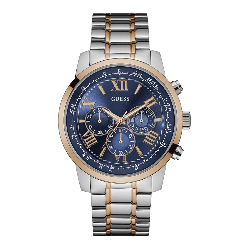 GUESS W0379G7 - мужские наручные часы из коллекции Iconic GUESS W0379G7 - мужские наручные часы из коллекции IconicGUESS<br><br><br>Бренд: GUESS<br>Модель: GUESS W0379G7<br>Артикул: W0379G7<br>Вариант артикула: None<br>Коллекция: Iconic<br>Подколлекция: None<br>Страна: США<br>Пол: мужские<br>Тип механизма: кварцевые<br>Механизм: None<br>Количество камней: None<br>Автоподзавод: None<br>Источник энергии: от батарейки<br>Срок службы элемента питания: None<br>Дисплей: стрелки<br>Цифры: римские<br>Водозащита: WR 50<br>Противоударные: None<br>Материал корпуса: нерж. сталь, IP покрытие (частичное)<br>Материал браслета: нерж. сталь, IP покрытие (частичное)<br>Материал безеля: None<br>Стекло: минеральное<br>Антибликовое покрытие: None<br>Цвет корпуса: серебро<br>Цвет браслета: None<br>Цвет циферблата: синий<br>Цвет безеля: None<br>Размеры: None<br>Диаметр: None<br>Диаметр корпуса: 45<br>Толщина: None<br>Ширина ремешка: None<br>Вес: None<br>Спорт-функции: секундомер<br>Подсветка: стрелок<br>Вставка: None<br>Отображение даты: None<br>Хронограф: есть<br>Таймер: None<br>Термометр: None<br>Хронометр: None<br>GPS: None<br>Радиосинхронизация: None<br>Барометр: None<br>Скелетон: None<br>Дополнительная информация: None<br>Дополнительные функции: None