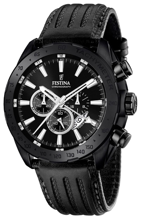 Festina F16901.1 - мужские наручные часы Festina F16901.1 - мужские наручные часыFestina<br><br><br>Бренд: Festina<br>Модель: Festina F16901/1<br>Артикул: F16901.1<br>Вариант артикула: None<br>Коллекция: None<br>Подколлекция: None<br>Страна: Испания<br>Пол: мужские<br>Тип механизма: кварцевые<br>Механизм: MFS26<br>Количество камней: None<br>Автоподзавод: None<br>Источник энергии: от батарейки<br>Срок службы элемента питания: None<br>Дисплей: стрелки<br>Цифры: арабские<br>Водозащита: WR 100<br>Противоударные: None<br>Материал корпуса: нерж. сталь, IP покрытие (полное)<br>Материал браслета: кожа<br>Материал безеля: None<br>Стекло: минеральное<br>Антибликовое покрытие: None<br>Цвет корпуса: None<br>Цвет браслета: None<br>Цвет циферблата: None<br>Цвет безеля: None<br>Размеры: 46x13 мм<br>Диаметр: None<br>Диаметр корпуса: None<br>Толщина: None<br>Ширина ремешка: None<br>Вес: 95 г<br>Спорт-функции: секундомер<br>Подсветка: стрелок<br>Вставка: None<br>Отображение даты: число<br>Хронограф: есть<br>Таймер: None<br>Термометр: None<br>Хронометр: None<br>GPS: None<br>Радиосинхронизация: None<br>Барометр: None<br>Скелетон: None<br>Дополнительная информация: None<br>Дополнительные функции: второй часовой пояс
