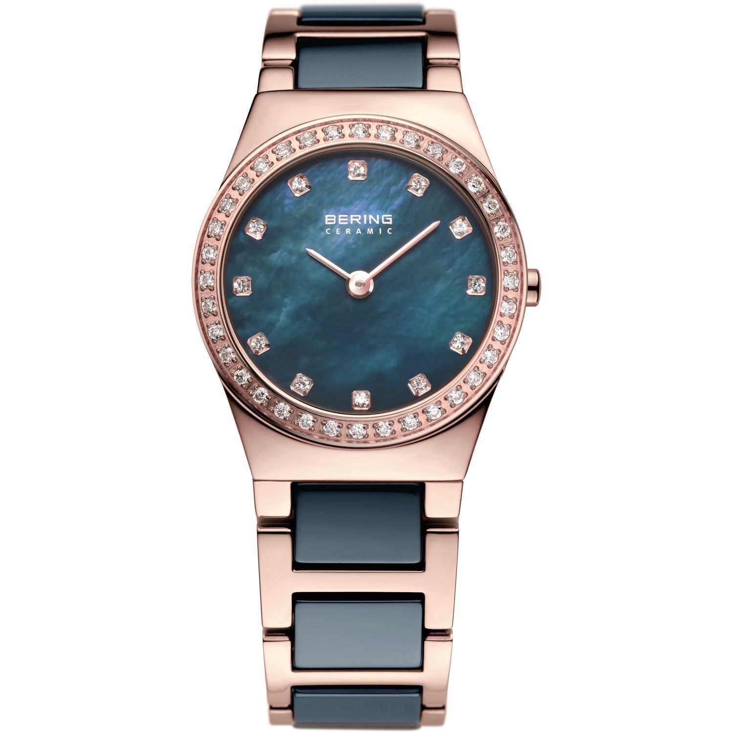 Bering 32426-767 - женские наручные часы из коллекции Ceramic Bering 32426-767 - женские наручные часы из коллекции CeramicBering<br>rose gold, синяя керамика , перламутровый циферблат, сапфировое стекло<br><br>Бренд: Bering<br>Модель: Bering 32426-767<br>Артикул: 32426-767<br>Вариант артикула: ber-32426-767<br>Коллекция: Ceramic<br>Подколлекция: None<br>Страна: Дания<br>Пол: женские<br>Тип механизма: кварцевые<br>Механизм: None<br>Количество камней: None<br>Автоподзавод: None<br>Источник энергии: от батарейки<br>Срок службы элемента питания: None<br>Дисплей: стрелки<br>Цифры: отсутствуют<br>Водозащита: WR 50<br>Противоударные: None<br>Материал корпуса: нерж. сталь, IP покрытие: позолота (полное)<br>Материал браслета: нерж. сталь + керамика, IP покрытие (частичное): позолота<br>Материал безеля: None<br>Стекло: сапфировое<br>Антибликовое покрытие: None<br>Цвет корпуса: розовое золото<br>Цвет браслета: розовое золото<br>Цвет циферблата: None<br>Цвет безеля: None<br>Размеры: 26 мм<br>Диаметр: 26 мм<br>Диаметр корпуса: None<br>Толщина: None<br>Ширина ремешка: None<br>Вес: None<br>Спорт-функции: None<br>Подсветка: None<br>Вставка: кристаллы Swarovski<br>Отображение даты: None<br>Хронограф: None<br>Таймер: None<br>Термометр: None<br>Хронометр: None<br>GPS: None<br>Радиосинхронизация: None<br>Барометр: None<br>Скелетон: None<br>Дополнительная информация: None<br>Дополнительные функции: None