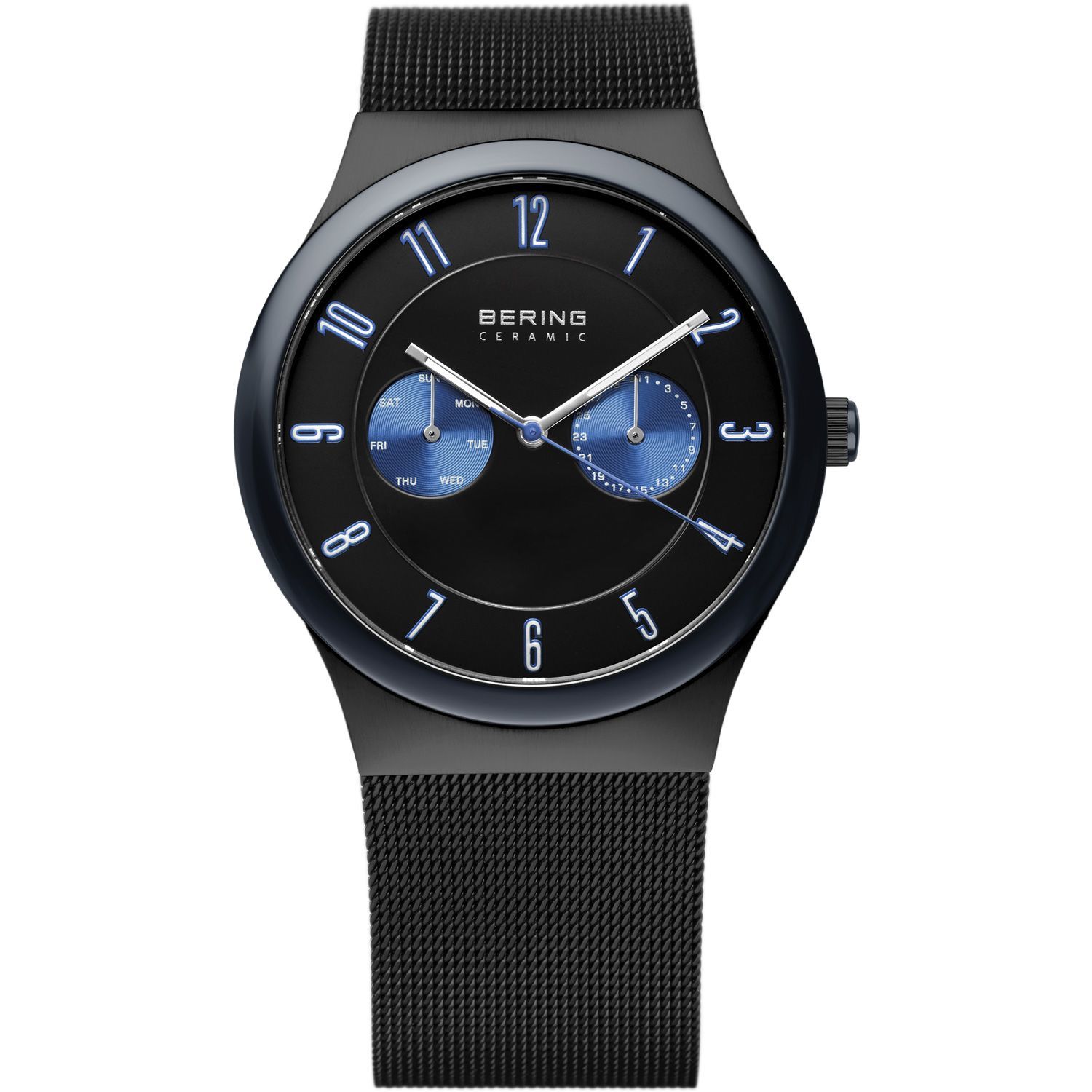 Bering 32139-227 - мужские наручные часы из коллекции Ceramic Bering 32139-227 - мужские наручные часы из коллекции CeramicBering<br>синий керамический безель, сапфировое стекло<br><br>Бренд: Bering<br>Модель: Bering 32139-227<br>Артикул: 32139-227<br>Вариант артикула: ber-32139-227<br>Коллекция: Ceramic<br>Подколлекция: None<br>Страна: Дания<br>Пол: мужские<br>Тип механизма: кварцевые<br>Механизм: None<br>Количество камней: None<br>Автоподзавод: None<br>Источник энергии: от батарейки<br>Срок службы элемента питания: None<br>Дисплей: стрелки<br>Цифры: арабские<br>Водозащита: WR 50<br>Противоударные: None<br>Материал корпуса: нерж. сталь + керамика, IP покрытие (полное)<br>Материал браслета: нерж. сталь, IP покрытие (полное)<br>Материал безеля: керамика<br>Стекло: сапфировое<br>Антибликовое покрытие: None<br>Цвет корпуса: черный<br>Цвет браслета: черный<br>Цвет циферблата: None<br>Цвет безеля: черный<br>Размеры: 39 мм<br>Диаметр: 39 мм<br>Диаметр корпуса: None<br>Толщина: None<br>Ширина ремешка: None<br>Вес: None<br>Спорт-функции: None<br>Подсветка: стрелок<br>Вставка: None<br>Отображение даты: число, день недели<br>Хронограф: None<br>Таймер: None<br>Термометр: None<br>Хронометр: None<br>GPS: None<br>Радиосинхронизация: None<br>Барометр: None<br>Скелетон: None<br>Дополнительная информация: None<br>Дополнительные функции: None