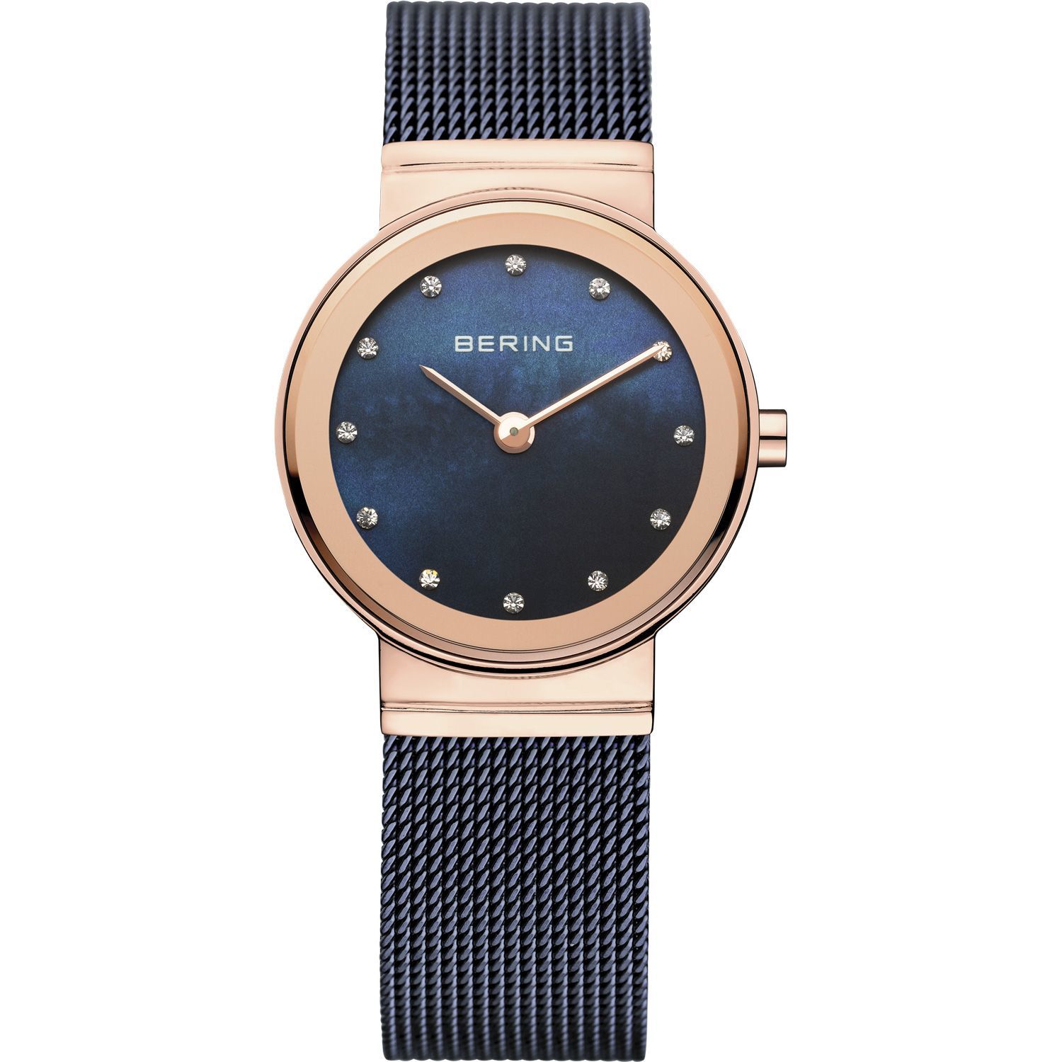 Bering 10126-367 - женские наручные часы из коллекции Classic Bering 10126-367 - женские наручные часы из коллекции ClassicBering<br>rose gold, синий миланский браслет , перламутровый циферблат, сапфировое стекло<br><br>Бренд: Bering<br>Модель: Bering 10126-367<br>Артикул: 10126-367<br>Вариант артикула: ber-10126-367<br>Коллекция: Classic<br>Подколлекция: None<br>Страна: Дания<br>Пол: женские<br>Тип механизма: кварцевые<br>Механизм: None<br>Количество камней: None<br>Автоподзавод: None<br>Источник энергии: от батарейки<br>Срок службы элемента питания: None<br>Дисплей: стрелки<br>Цифры: отсутствуют<br>Водозащита: WR 50<br>Противоударные: None<br>Материал корпуса: нерж. сталь, IP покрытие: позолота (полное)<br>Материал браслета: нерж. сталь, IP покрытие (полное)<br>Материал безеля: None<br>Стекло: сапфировое<br>Антибликовое покрытие: None<br>Цвет корпуса: розовое золото<br>Цвет браслета: голубой<br>Цвет циферблата: None<br>Цвет безеля: None<br>Размеры: 26 мм<br>Диаметр: 26 мм<br>Диаметр корпуса: None<br>Толщина: None<br>Ширина ремешка: None<br>Вес: None<br>Спорт-функции: None<br>Подсветка: None<br>Вставка: кристаллы Swarovski<br>Отображение даты: None<br>Хронограф: None<br>Таймер: None<br>Термометр: None<br>Хронометр: None<br>GPS: None<br>Радиосинхронизация: None<br>Барометр: None<br>Скелетон: None<br>Дополнительная информация: None<br>Дополнительные функции: None