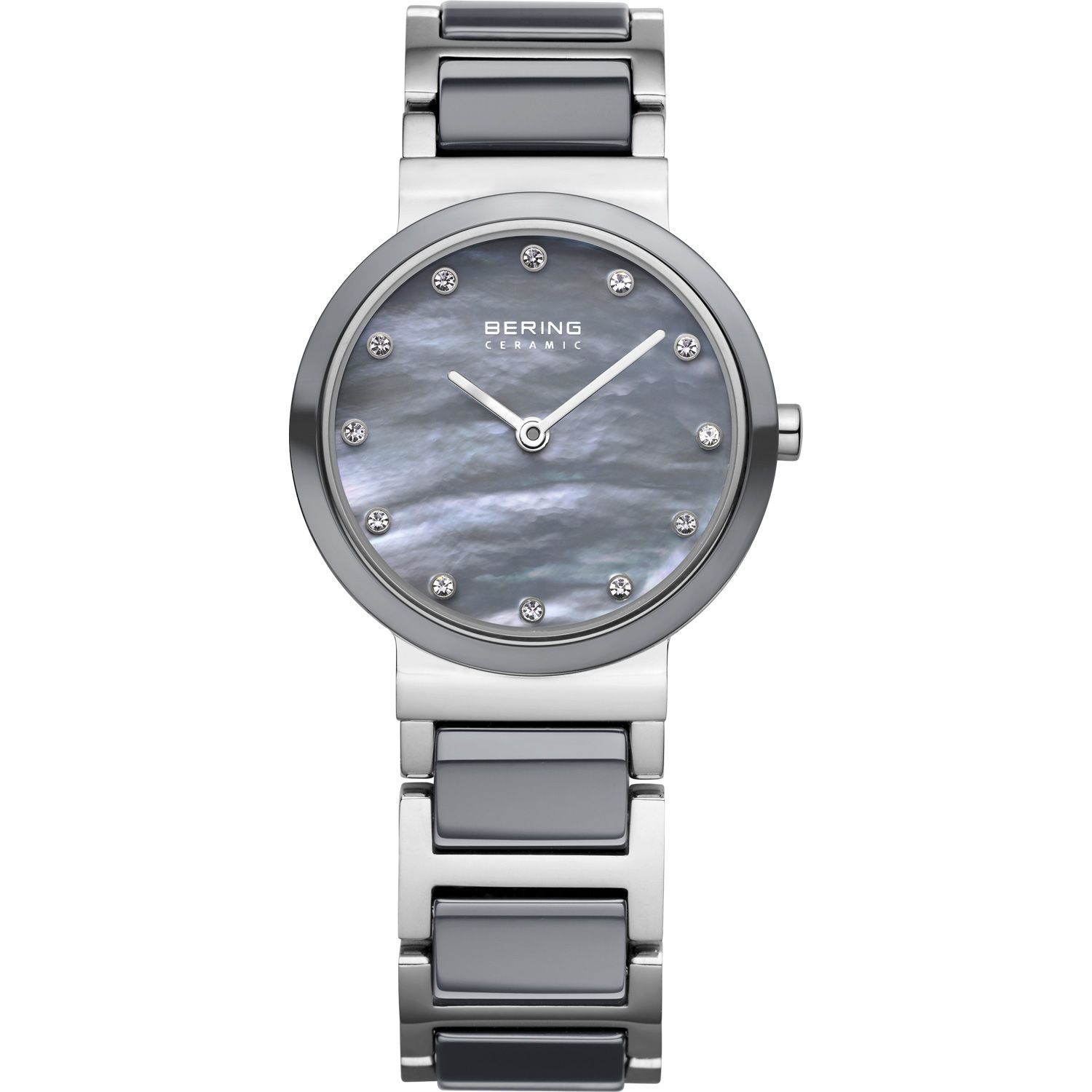Bering 10725-789 - женские наручные часы из коллекции Ceramic Bering 10725-789 - женские наручные часы из коллекции CeramicBering<br>серая керамика, перламутровый циферблат, сапфировое стекло<br><br>Бренд: Bering<br>Модель: Bering 10725-789<br>Артикул: 10725-789<br>Вариант артикула: ber-10725-789<br>Коллекция: Ceramic<br>Подколлекция: None<br>Страна: Дания<br>Пол: женские<br>Тип механизма: кварцевые<br>Механизм: None<br>Количество камней: None<br>Автоподзавод: None<br>Источник энергии: от батарейки<br>Срок службы элемента питания: None<br>Дисплей: стрелки<br>Цифры: отсутствуют<br>Водозащита: WR 50<br>Противоударные: None<br>Материал корпуса: нерж. сталь + керамика<br>Материал браслета: нерж. сталь + керамика<br>Материал безеля: керамика<br>Стекло: сапфировое<br>Антибликовое покрытие: None<br>Цвет корпуса: серебристый<br>Цвет браслета: серебрянный<br>Цвет циферблата: None<br>Цвет безеля: серый<br>Размеры: 25 мм<br>Диаметр: 25 мм<br>Диаметр корпуса: None<br>Толщина: None<br>Ширина ремешка: None<br>Вес: None<br>Спорт-функции: None<br>Подсветка: None<br>Вставка: кристаллы Swarovski<br>Отображение даты: None<br>Хронограф: None<br>Таймер: None<br>Термометр: None<br>Хронометр: None<br>GPS: None<br>Радиосинхронизация: None<br>Барометр: None<br>Скелетон: None<br>Дополнительная информация: None<br>Дополнительные функции: None