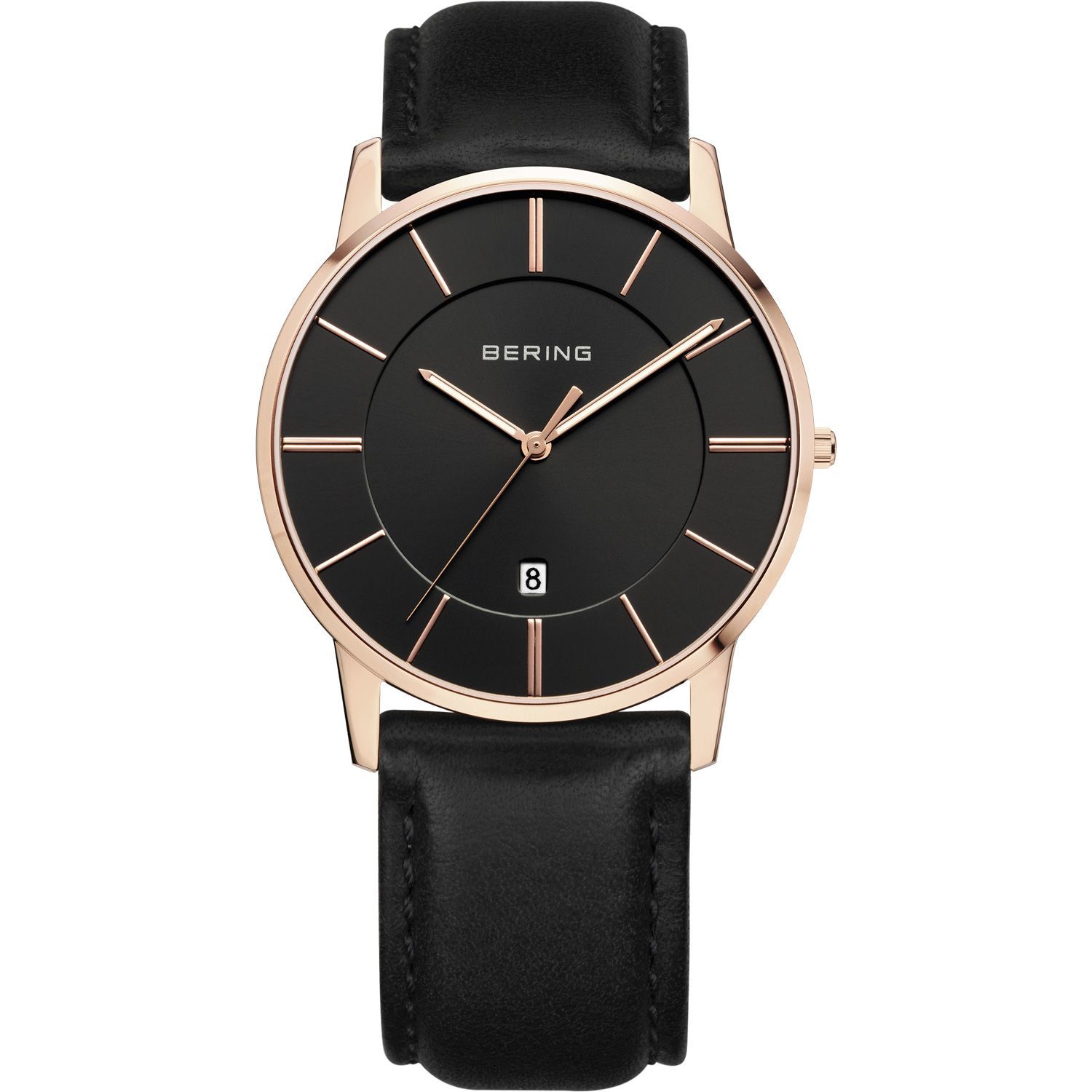 Bering 13139-466 - мужские наручные часы из коллекции Classic Bering 13139-466 - мужские наручные часы из коллекции ClassicBering<br>rose gold ,мужские, классические, сапфировое стекло, дата<br><br>Бренд: Bering<br>Модель: Bering 13139-466<br>Артикул: 13139-466<br>Вариант артикула: ber-13139-466<br>Коллекция: Classic<br>Подколлекция: None<br>Страна: Дания<br>Пол: мужские<br>Тип механизма: кварцевые<br>Механизм: None<br>Количество камней: None<br>Автоподзавод: None<br>Источник энергии: от батарейки<br>Срок службы элемента питания: None<br>Дисплей: стрелки<br>Цифры: отсутствуют<br>Водозащита: WR 50<br>Противоударные: None<br>Материал корпуса: нерж. сталь, IP покрытие: позолота (полное)<br>Материал браслета: кожа (не указан)<br>Материал безеля: None<br>Стекло: сапфировое<br>Антибликовое покрытие: None<br>Цвет корпуса: розовое золото<br>Цвет браслета: черный<br>Цвет циферблата: None<br>Цвет безеля: None<br>Размеры: 40x7 мм<br>Диаметр: 39 мм<br>Диаметр корпуса: None<br>Толщина: None<br>Ширина ремешка: None<br>Вес: None<br>Спорт-функции: None<br>Подсветка: стрелок<br>Вставка: None<br>Отображение даты: число<br>Хронограф: None<br>Таймер: None<br>Термометр: None<br>Хронометр: None<br>GPS: None<br>Радиосинхронизация: None<br>Барометр: None<br>Скелетон: None<br>Дополнительная информация: None<br>Дополнительные функции: None