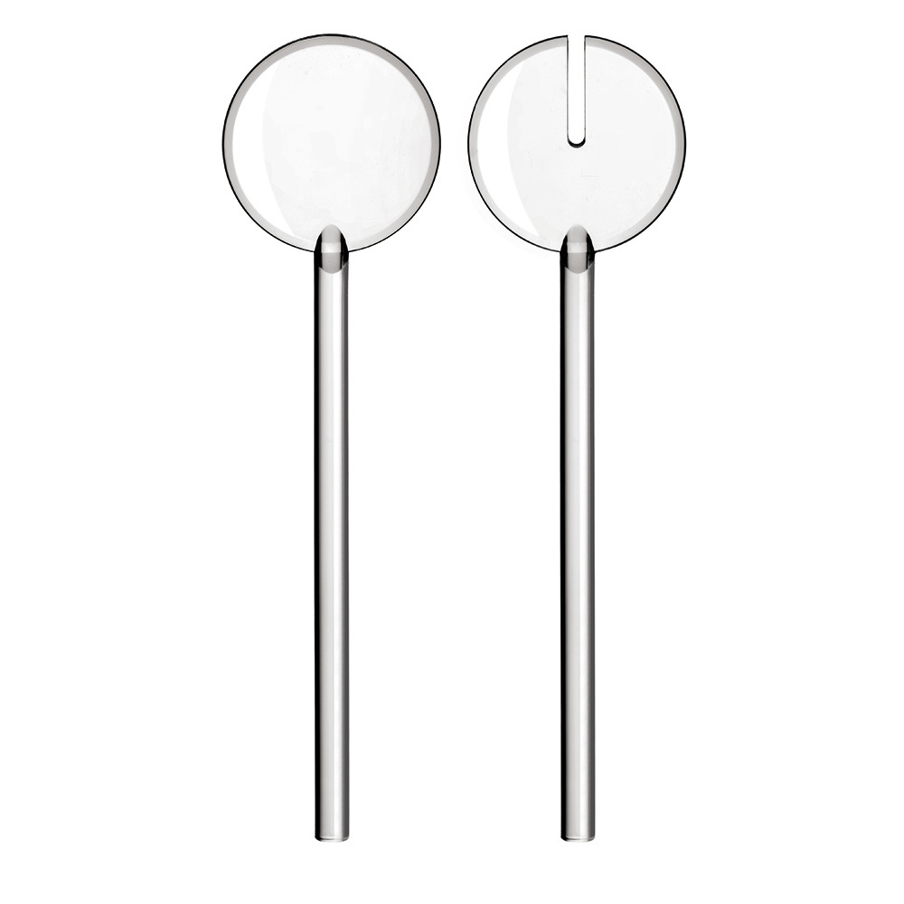 Приборы для салата Guzzini Tiffany 09580100 Приборы для салата Guzzini Tiffany 09580100Посуда Guzzini (Италия)<br>Приборы для салата Guzzini Tiffany 09580100<br> <br>Приборы для салата Tiffany отлично гармонируют с другими предметами коллекции. В сочетании с салатницами Tiffany они образуют идеальную пару для сервировки, которая будет одинаково хорошо смотреться как в квартире на кухне, так и в загородном доме на веранде или на открытом воздухе. В состав набора входит глубокая ложка и ложка с прорезью для того, чтобы излишки салатной заправки (масла, уксуса и лимона) стекали вниз. Длина приборов - 28 см. Материал - органическое стекло, устойчивое к износу и повреждениям. Не содержит вредных примесей и бисфенола-А. Можно мыть в посудомоечной машине.<br>Официальный продавец<br>