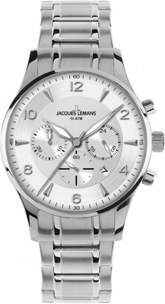 Jacques Lemans 1-1654J - мужские наручные часы из коллекции London Jacques Lemans 1-1654J - мужские наручные часы из коллекции LondonJacques Lemans<br><br><br>Бренд: Jacques Lemans<br>Модель: Jacques Lemans 1-1654J<br>Артикул: 1-1654J<br>Вариант артикула: None<br>Коллекция: London<br>Подколлекция: None<br>Страна: Австрия<br>Пол: мужские<br>Тип механизма: кварцевые<br>Механизм: None<br>Количество камней: None<br>Автоподзавод: None<br>Источник энергии: от батарейки<br>Срок службы элемента питания: None<br>Дисплей: стрелки<br>Цифры: арабские<br>Водозащита: WR 100<br>Противоударные: None<br>Материал корпуса: нерж. сталь<br>Материал браслета: нерж. сталь<br>Материал безеля: None<br>Стекло: минеральное<br>Антибликовое покрытие: None<br>Цвет корпуса: None<br>Цвет браслета: None<br>Цвет циферблата: None<br>Цвет безеля: None<br>Размеры: 40 мм<br>Диаметр: None<br>Диаметр корпуса: None<br>Толщина: None<br>Ширина ремешка: None<br>Вес: None<br>Спорт-функции: секундомер<br>Подсветка: стрелок<br>Вставка: None<br>Отображение даты: число<br>Хронограф: есть<br>Таймер: None<br>Термометр: None<br>Хронометр: None<br>GPS: None<br>Радиосинхронизация: None<br>Барометр: None<br>Скелетон: None<br>Дополнительная информация: None<br>Дополнительные функции: None