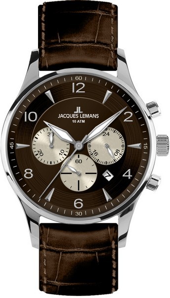 Jacques Lemans 1-1654D - мужские наручные часы из коллекции London Jacques Lemans 1-1654D - мужские наручные часы из коллекции LondonJacques Lemans<br><br><br>Бренд: Jacques Lemans<br>Модель: Jacques Lemans 1-1654D<br>Артикул: 1-1654D<br>Вариант артикула: None<br>Коллекция: London<br>Подколлекция: None<br>Страна: Австрия<br>Пол: мужские<br>Тип механизма: кварцевые<br>Механизм: None<br>Количество камней: None<br>Автоподзавод: None<br>Источник энергии: от батарейки<br>Срок службы элемента питания: None<br>Дисплей: стрелки<br>Цифры: арабские<br>Водозащита: WR 10<br>Противоударные: None<br>Материал корпуса: нерж. сталь<br>Материал браслета: кожа<br>Материал безеля: None<br>Стекло: Crystex<br>Антибликовое покрытие: None<br>Цвет корпуса: None<br>Цвет браслета: None<br>Цвет циферблата: None<br>Цвет безеля: None<br>Размеры: 40 мм<br>Диаметр: None<br>Диаметр корпуса: None<br>Толщина: None<br>Ширина ремешка: None<br>Вес: None<br>Спорт-функции: секундомер<br>Подсветка: стрелок<br>Вставка: None<br>Отображение даты: число<br>Хронограф: есть<br>Таймер: None<br>Термометр: None<br>Хронометр: None<br>GPS: None<br>Радиосинхронизация: None<br>Барометр: None<br>Скелетон: None<br>Дополнительная информация: None<br>Дополнительные функции: None