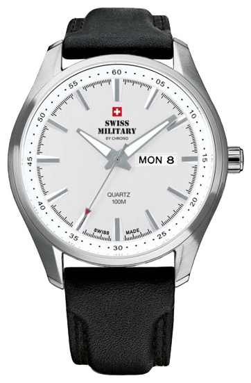 Swiss Military by Chrono SM34027.06 - мужские наручные часы из коллекции Кварцевые часы Swiss Military by Chrono SM34027.06 - мужские наручные часы из коллекции Кварцевые часыSwiss Military by Chrono<br><br><br>Бренд: Swiss Military by Chrono<br>Модель: Swiss Military by Chrono SM34027.06<br>Артикул: SM34027.06<br>Вариант артикула: None<br>Коллекция: Кварцевые часы<br>Подколлекция: None<br>Страна: Швейцария<br>Пол: мужские<br>Тип механизма: кварцевые<br>Механизм: None<br>Количество камней: None<br>Автоподзавод: None<br>Источник энергии: от батарейки<br>Срок службы элемента питания: None<br>Дисплей: стрелки<br>Цифры: отсутствуют<br>Водозащита: WR 100<br>Противоударные: None<br>Материал корпуса: нерж. сталь<br>Материал браслета: кожа<br>Материал безеля: None<br>Стекло: минеральное<br>Антибликовое покрытие: None<br>Цвет корпуса: None<br>Цвет браслета: None<br>Цвет циферблата: None<br>Цвет безеля: None<br>Размеры: None<br>Диаметр: None<br>Диаметр корпуса: None<br>Толщина: None<br>Ширина ремешка: None<br>Вес: None<br>Спорт-функции: None<br>Подсветка: стрелок<br>Вставка: None<br>Отображение даты: число, день недели<br>Хронограф: None<br>Таймер: None<br>Термометр: None<br>Хронометр: None<br>GPS: None<br>Радиосинхронизация: None<br>Барометр: None<br>Скелетон: None<br>Дополнительная информация: None<br>Дополнительные функции: None