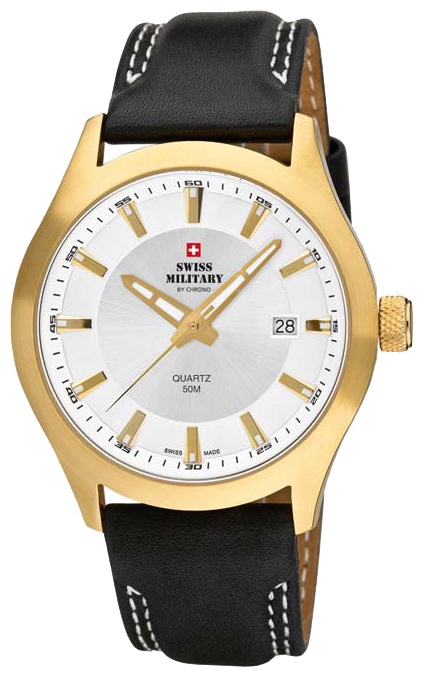 Swiss Military by Chrono SM34024.09 - мужские наручные часы из коллекции Кварцевые часы Swiss Military by Chrono SM34024.09 - мужские наручные часы из коллекции Кварцевые часыSwiss Military by Chrono<br><br><br>Бренд: Swiss Military by Chrono<br>Модель: Swiss Military by Chrono SM34024.09<br>Артикул: SM34024.09<br>Вариант артикула: None<br>Коллекция: Кварцевые часы<br>Подколлекция: None<br>Страна: Швейцария<br>Пол: мужские<br>Тип механизма: кварцевые<br>Механизм: None<br>Количество камней: None<br>Автоподзавод: None<br>Источник энергии: от батарейки<br>Срок службы элемента питания: None<br>Дисплей: стрелки<br>Цифры: отсутствуют<br>Водозащита: WR 50<br>Противоударные: None<br>Материал корпуса: нерж. сталь, полное покрытие корпуса<br>Материал браслета: кожа (не указан)<br>Материал безеля: None<br>Стекло: минеральное<br>Антибликовое покрытие: None<br>Цвет корпуса: None<br>Цвет браслета: None<br>Цвет циферблата: None<br>Цвет безеля: None<br>Размеры: None<br>Диаметр: None<br>Диаметр корпуса: None<br>Толщина: None<br>Ширина ремешка: None<br>Вес: None<br>Спорт-функции: None<br>Подсветка: стрелок<br>Вставка: None<br>Отображение даты: число<br>Хронограф: None<br>Таймер: None<br>Термометр: None<br>Хронометр: None<br>GPS: None<br>Радиосинхронизация: None<br>Барометр: None<br>Скелетон: None<br>Дополнительная информация: None<br>Дополнительные функции: None