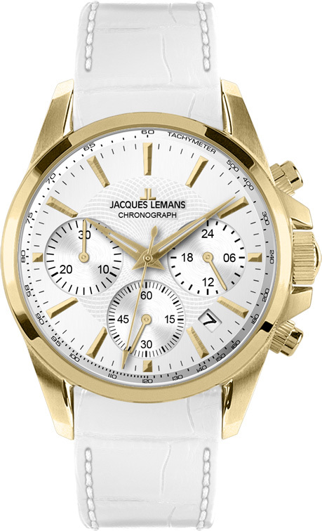 Jacques Lemans 1-1752D - женские наручные часы из коллекции Liverpool Jacques Lemans 1-1752D - женские наручные часы из коллекции LiverpoolJacques Lemans<br><br><br>Бренд: Jacques Lemans<br>Модель: Jacques Lemans 1-1752D<br>Артикул: 1-1752D<br>Вариант артикула: None<br>Коллекция: Liverpool<br>Подколлекция: None<br>Страна: Австрия<br>Пол: женские<br>Тип механизма: кварцевые<br>Механизм: None<br>Количество камней: None<br>Автоподзавод: None<br>Источник энергии: от батарейки<br>Срок службы элемента питания: None<br>Дисплей: стрелки<br>Цифры: отсутствуют<br>Водозащита: WR 10<br>Противоударные: None<br>Материал корпуса: нерж. сталь, покрытие: позолота (полное)<br>Материал браслета: кожа<br>Материал безеля: None<br>Стекло: Crystex<br>Антибликовое покрытие: None<br>Цвет корпуса: None<br>Цвет браслета: None<br>Цвет циферблата: None<br>Цвет безеля: None<br>Размеры: 35 мм<br>Диаметр: None<br>Диаметр корпуса: None<br>Толщина: None<br>Ширина ремешка: None<br>Вес: None<br>Спорт-функции: секундомер<br>Подсветка: стрелок<br>Вставка: None<br>Отображение даты: число<br>Хронограф: есть<br>Таймер: None<br>Термометр: None<br>Хронометр: None<br>GPS: None<br>Радиосинхронизация: None<br>Барометр: None<br>Скелетон: None<br>Дополнительная информация: None<br>Дополнительные функции: второй часовой пояс