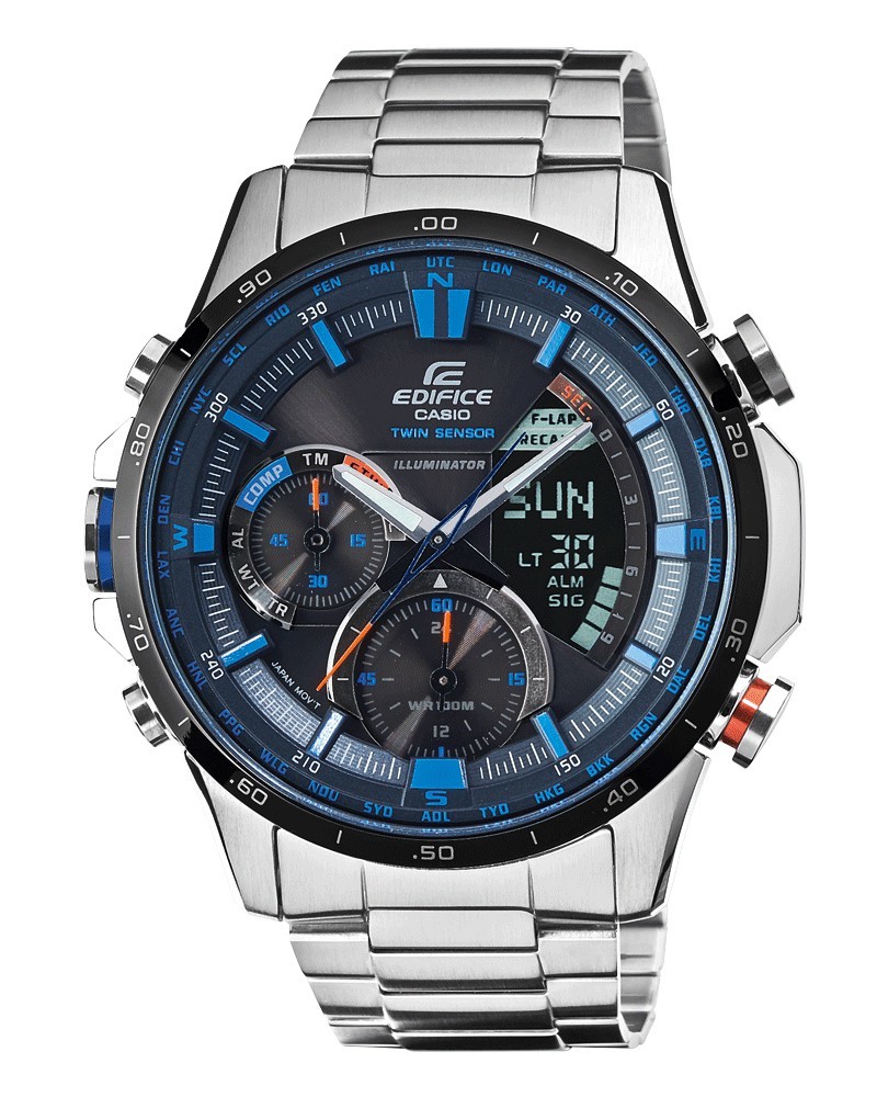 Casio Edifice ERA-300DB-1A2 / ERA-300DB-1A2ER - мужские наручные часы Casio Edifice ERA-300DB-1A2 / ERA-300DB-1A2ER - мужские наручные часыCasio<br><br><br>Бренд: Casio<br>Модель: Casio ERA-300DB-1A2<br>Артикул: ERA-300DB-1A2<br>Вариант артикула: ERA-300DB-1A2ER<br>Коллекция: Edifice<br>Подколлекция: None<br>Страна: Япония<br>Пол: мужские<br>Тип механизма: кварцевые<br>Механизм: None<br>Количество камней: None<br>Автоподзавод: None<br>Источник энергии: от батарейки<br>Срок службы элемента питания: None<br>Дисплей: стрелки + цифры<br>Цифры: отсутствуют<br>Водозащита: WR 100<br>Противоударные: None<br>Материал корпуса: нерж. сталь, IP покрытие (частичное)<br>Материал браслета: нерж. сталь<br>Материал безеля: None<br>Стекло: минеральное<br>Антибликовое покрытие: None<br>Цвет корпуса: None<br>Цвет браслета: None<br>Цвет циферблата: None<br>Цвет безеля: None<br>Размеры: 46.9x49.8x13.4 мм<br>Диаметр: None<br>Диаметр корпуса: None<br>Толщина: None<br>Ширина ремешка: None<br>Вес: 167 г<br>Спорт-функции: секундомер, таймер обратного отсчета, термометр, компас<br>Подсветка: дисплея, стрелок<br>Вставка: None<br>Отображение даты: вечный календарь, число, месяц, день недели<br>Хронограф: None<br>Таймер: None<br>Термометр: None<br>Хронометр: None<br>GPS: None<br>Радиосинхронизация: None<br>Барометр: None<br>Скелетон: None<br>Дополнительная информация: ежечасный сигнал, повтор сигнала будильника, функция включения/отключения звука кнопок, элемент питания SR927W ? 2, срок службы батарейки 2 года<br>Дополнительные функции: второй часовой пояс, будильник (количество установок: 5)