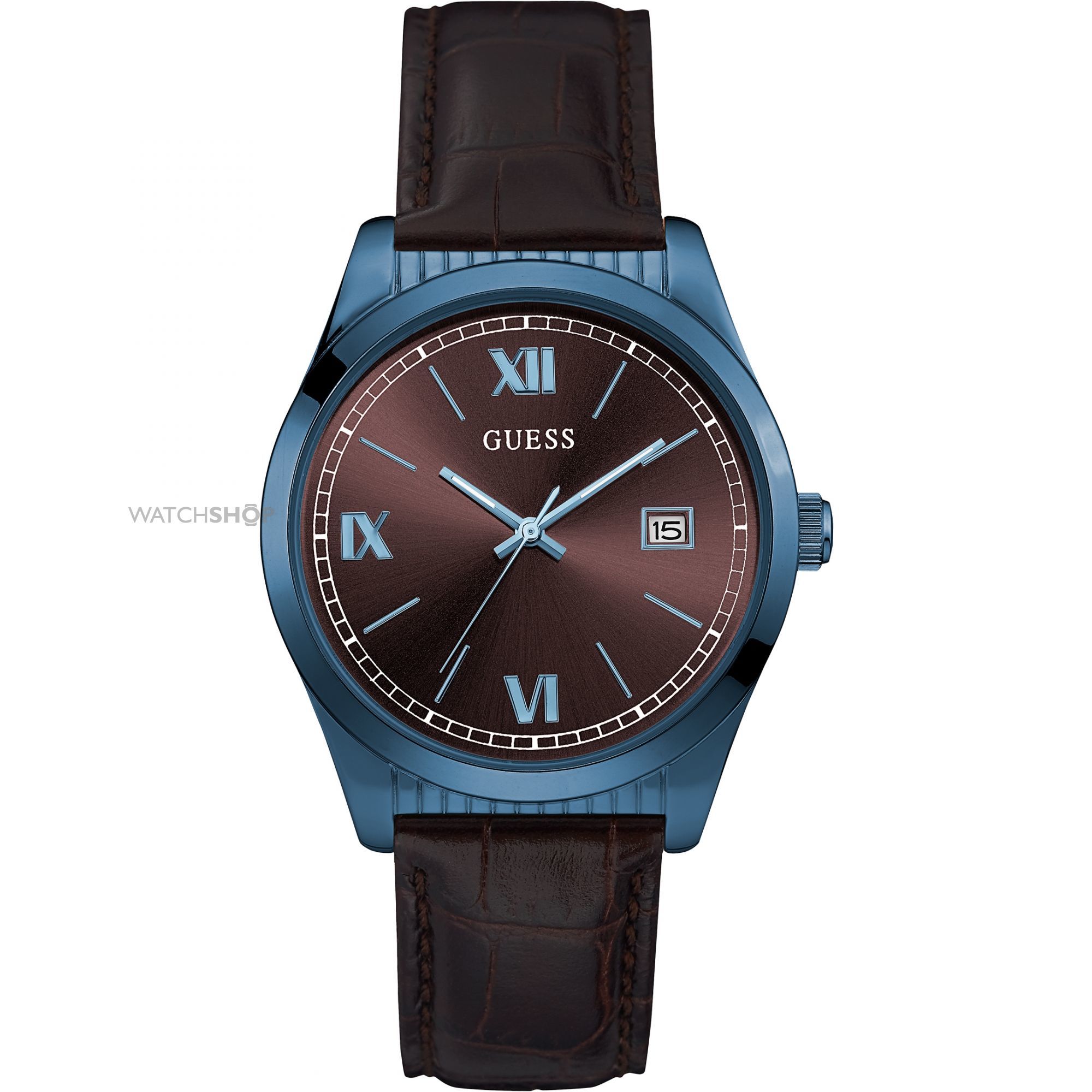 GUESS W0874G3 - мужские наручные часы GUESS W0874G3 - мужские наручные часыGUESS<br><br><br>Бренд: GUESS<br>Модель: GUESS W0874G3<br>Артикул: W0874G3<br>Вариант артикула: None<br>Коллекция: None<br>Подколлекция: None<br>Страна: США<br>Пол: мужские<br>Тип механизма: кварцевые<br>Механизм: None<br>Количество камней: None<br>Автоподзавод: None<br>Источник энергии: от батарейки<br>Срок службы элемента питания: None<br>Дисплей: стрелки<br>Цифры: римские<br>Водозащита: WR 30<br>Противоударные: None<br>Материал корпуса: нерж. сталь, полное покрытие корпуса<br>Материал браслета: кожа (не указан)<br>Материал безеля: None<br>Стекло: минеральное<br>Антибликовое покрытие: None<br>Цвет корпуса: None<br>Цвет браслета: коричневый<br>Цвет циферблата: черный<br>Цвет безеля: None<br>Размеры: 40x10 мм<br>Диаметр: None<br>Диаметр корпуса: None<br>Толщина: None<br>Ширина ремешка: None<br>Вес: None<br>Спорт-функции: None<br>Подсветка: стрелок<br>Вставка: None<br>Отображение даты: число<br>Хронограф: None<br>Таймер: None<br>Термометр: None<br>Хронометр: None<br>GPS: None<br>Радиосинхронизация: None<br>Барометр: None<br>Скелетон: None<br>Дополнительная информация: None<br>Дополнительные функции: None