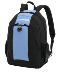 Рюкзак Wenger, цвет чёрный/голубой, 32х14х45 см, 20 л