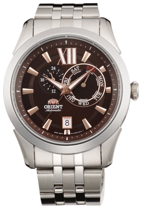 Orient ET0X003T / FET0X003T0 - мужские наручные часы Orient ET0X003T / FET0X003T0 - мужские наручные часыORIENT<br><br><br>Бренд: ORIENT<br>Модель: ORIENT ET0X003T<br>Артикул: ET0X003T<br>Вариант артикула: FET0X003T0<br>Коллекция: None<br>Подколлекция: None<br>Страна: Япония<br>Пол: мужские<br>Тип механизма: механические<br>Механизм: 46B40<br>Количество камней: None<br>Автоподзавод: есть<br>Источник энергии: пружинный механизм<br>Срок службы элемента питания: None<br>Дисплей: стрелки<br>Цифры: римские<br>Водозащита: WR 50<br>Противоударные: None<br>Материал корпуса: нерж. сталь<br>Материал браслета: нерж. сталь<br>Материал безеля: None<br>Стекло: минеральное<br>Антибликовое покрытие: None<br>Цвет корпуса: None<br>Цвет браслета: None<br>Цвет циферблата: None<br>Цвет безеля: None<br>Размеры: 42 мм<br>Диаметр: None<br>Диаметр корпуса: None<br>Толщина: None<br>Ширина ремешка: None<br>Вес: None<br>Спорт-функции: None<br>Подсветка: стрелок<br>Вставка: None<br>Отображение даты: число, день недели<br>Хронограф: None<br>Таймер: None<br>Термометр: None<br>Хронометр: None<br>GPS: None<br>Радиосинхронизация: None<br>Барометр: None<br>Скелетон: None<br>Дополнительная информация: None<br>Дополнительные функции: None
