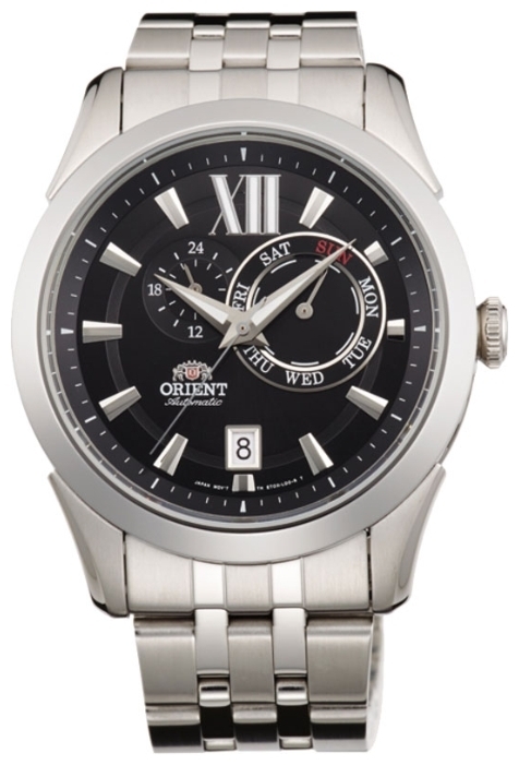 Orient ET0X004B / FET0X004B0 - мужские наручные часы Orient ET0X004B / FET0X004B0 - мужские наручные часыORIENT<br><br><br>Бренд: ORIENT<br>Модель: ORIENT ET0X004B<br>Артикул: ET0X004B<br>Вариант артикула: FET0X004B0<br>Коллекция: None<br>Подколлекция: None<br>Страна: Япония<br>Пол: мужские<br>Тип механизма: механические<br>Механизм: 46B40<br>Количество камней: None<br>Автоподзавод: есть<br>Источник энергии: пружинный механизм<br>Срок службы элемента питания: None<br>Дисплей: стрелки<br>Цифры: римские<br>Водозащита: WR 50<br>Противоударные: None<br>Материал корпуса: нерж. сталь<br>Материал браслета: нерж. сталь<br>Материал безеля: None<br>Стекло: минеральное<br>Антибликовое покрытие: None<br>Цвет корпуса: None<br>Цвет браслета: None<br>Цвет циферблата: None<br>Цвет безеля: None<br>Размеры: 42 мм<br>Диаметр: None<br>Диаметр корпуса: None<br>Толщина: None<br>Ширина ремешка: None<br>Вес: None<br>Спорт-функции: None<br>Подсветка: стрелок<br>Вставка: None<br>Отображение даты: число, день недели<br>Хронограф: None<br>Таймер: None<br>Термометр: None<br>Хронометр: None<br>GPS: None<br>Радиосинхронизация: None<br>Барометр: None<br>Скелетон: None<br>Дополнительная информация: None<br>Дополнительные функции: None