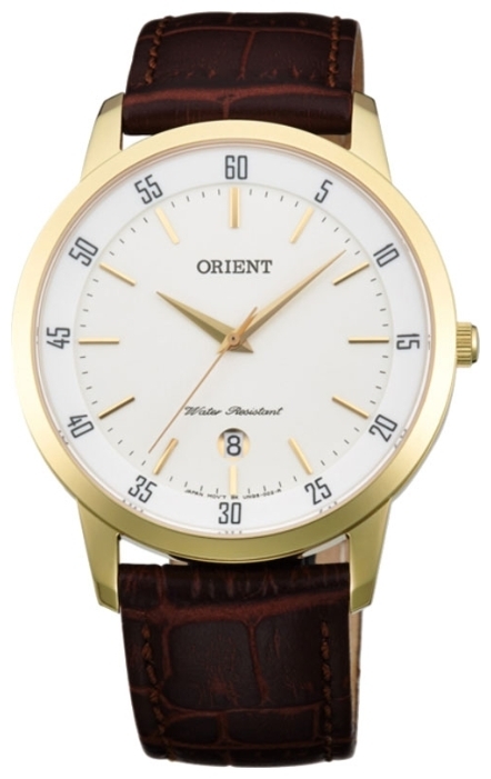 Orient UNG5002W / FUNG5002W0 - мужские наручные часы Orient UNG5002W / FUNG5002W0 - мужские наручные часыORIENT<br><br><br>Бренд: ORIENT<br>Модель: ORIENT UNG5002W<br>Артикул: UNG5002W<br>Вариант артикула: FUNG5002W0<br>Коллекция: None<br>Подколлекция: None<br>Страна: Япония<br>Пол: мужские<br>Тип механизма: кварцевые<br>Механизм: HT7<br>Количество камней: None<br>Автоподзавод: None<br>Источник энергии: от батарейки<br>Срок службы элемента питания: None<br>Дисплей: стрелки<br>Цифры: отсутствуют<br>Водозащита: WR 30<br>Противоударные: None<br>Материал корпуса: нерж. сталь, IP покрытие: позолота (полное)<br>Материал браслета: кожа (не указан)<br>Материал безеля: None<br>Стекло: минеральное<br>Антибликовое покрытие: None<br>Цвет корпуса: None<br>Цвет браслета: None<br>Цвет циферблата: None<br>Цвет безеля: None<br>Размеры: 39 мм<br>Диаметр: None<br>Диаметр корпуса: None<br>Толщина: None<br>Ширина ремешка: None<br>Вес: None<br>Спорт-функции: None<br>Подсветка: None<br>Вставка: None<br>Отображение даты: число<br>Хронограф: None<br>Таймер: None<br>Термометр: None<br>Хронометр: None<br>GPS: None<br>Радиосинхронизация: None<br>Барометр: None<br>Скелетон: None<br>Дополнительная информация: None<br>Дополнительные функции: None