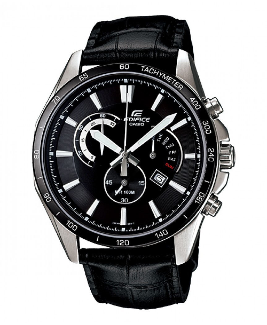 Casio Edifice EFR-510L-1A / EFR-510L-1AER - мужские наручные часы Casio Edifice EFR-510L-1A / EFR-510L-1AER - мужские наручные часыCasio<br>Строгий дизайн, великолепное качество, информативный циферблат - часы Casio EFR-510L-1A поистине одна из популярнейших моделей линейки Edifice.<br><br>Бренд: Casio<br>Модель: Casio EFR-510L-1A<br>Артикул: EFR-510L-1A<br>Вариант артикула: EFR-510L-1AER<br>Коллекция: Edifice<br>Подколлекция: None<br>Страна: Япония<br>Пол: мужские<br>Тип механизма: кварцевые<br>Механизм: None<br>Количество камней: None<br>Автоподзавод: None<br>Источник энергии: от батарейки<br>Срок службы элемента питания: None<br>Дисплей: стрелки<br>Цифры: отсутствуют<br>Водозащита: WR 100<br>Противоударные: None<br>Материал корпуса: нерж. сталь, IP покрытие (частичное)<br>Материал браслета: кожа<br>Материал безеля: None<br>Стекло: минеральное<br>Антибликовое покрытие: None<br>Цвет корпуса: None<br>Цвет браслета: None<br>Цвет циферблата: None<br>Цвет безеля: None<br>Размеры: 44.7x49.5x11.9 мм<br>Диаметр: None<br>Диаметр корпуса: None<br>Толщина: None<br>Ширина ремешка: None<br>Вес: 83 г<br>Спорт-функции: секундомер<br>Подсветка: стрелок<br>Вставка: None<br>Отображение даты: число, день недели<br>Хронограф: есть<br>Таймер: None<br>Термометр: None<br>Хронометр: None<br>GPS: None<br>Радиосинхронизация: None<br>Барометр: None<br>Скелетон: None<br>Дополнительная информация: элемент питания SR626SW, срок службы батарейки 2 года<br>Дополнительные функции: None