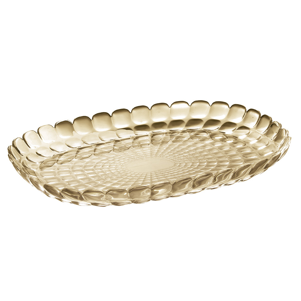 Поднос Guzzini Tiffany М песочный 27960139 Поднос Guzzini Tiffany М песочный 27960139Посуда Guzzini (Италия)<br>Поднос Guzzini Tiffany М песочный 27960139<br> <br>Изящный поднос Tiffany предназначен стать украшением любого стола. Используйте его для подачи основных блюд, салатов, закусок, десертов и выпечки. Идеально подходит для сервировки на свежем воздухе - рельефная форма подноса в сочетании с прозрачным материалом заставляет поверхность сверкать и переливаться на свету. Органическое стекло, из которого изготовлен поднос, характеризуется устойчивостью к износу и повреждениям. Длина подноса 32 см. Не содержит вредных примесей и бисфенола-А. Можно мыть в посудомоечной машине.<br>