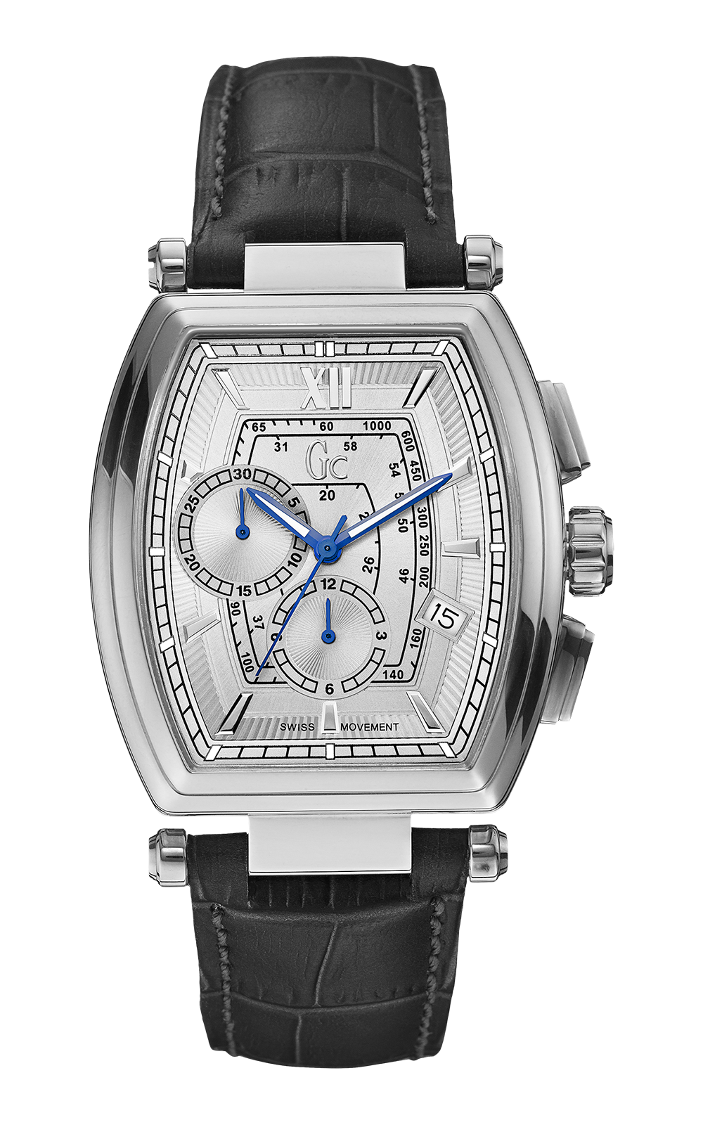 Gc Y01007G1 - мужские наручные часы Gc Y01007G1 - мужские наручные часыGc<br><br><br>Бренд: Gc<br>Модель: Gc Y01007G1<br>Артикул: Y01007G1<br>Вариант артикула: None<br>Коллекция: None<br>Подколлекция: None<br>Страна: Швейцария<br>Пол: мужские<br>Тип механизма: кварцевые<br>Механизм: None<br>Количество камней: None<br>Автоподзавод: None<br>Источник энергии: от батарейки<br>Срок службы элемента питания: None<br>Дисплей: стрелки<br>Цифры: римские<br>Водозащита: WR 50<br>Противоударные: None<br>Материал корпуса: нерж. сталь<br>Материал браслета: кожа (не указан)<br>Материал безеля: None<br>Стекло: минеральное<br>Антибликовое покрытие: None<br>Цвет корпуса: None<br>Цвет браслета: None<br>Цвет циферблата: None<br>Цвет безеля: None<br>Размеры: 38x42x11.5 мм<br>Диаметр: None<br>Диаметр корпуса: None<br>Толщина: None<br>Ширина ремешка: None<br>Вес: None<br>Спорт-функции: секундомер<br>Подсветка: стрелок<br>Вставка: None<br>Отображение даты: число<br>Хронограф: есть<br>Таймер: None<br>Термометр: None<br>Хронометр: None<br>GPS: None<br>Радиосинхронизация: None<br>Барометр: None<br>Скелетон: None<br>Дополнительная информация: None<br>Дополнительные функции: None