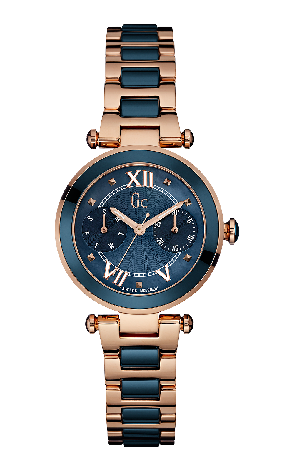 Gc Y06009L7 - женские наручные часы из коллекции Sport Chic Gc Y06009L7 - женские наручные часы из коллекции Sport ChicGc<br><br><br>Бренд: Gc<br>Модель: Gc Y06009L7<br>Артикул: Y06009L7<br>Вариант артикула: None<br>Коллекция: Sport Chic<br>Подколлекция: None<br>Страна: Швейцария<br>Пол: женские<br>Тип механизма: кварцевые<br>Механизм: Ronda 706<br>Количество камней: None<br>Автоподзавод: None<br>Источник энергии: от батарейки<br>Срок службы элемента питания: None<br>Дисплей: стрелки<br>Цифры: римские<br>Водозащита: WR 100<br>Противоударные: None<br>Материал корпуса: нерж. сталь, PVD покрытие (полное)<br>Материал браслета: нерж. сталь, PVD покрытие (полное)<br>Материал безеля: None<br>Стекло: минеральное<br>Антибликовое покрытие: None<br>Цвет корпуса: None<br>Цвет браслета: None<br>Цвет циферблата: синий<br>Цвет безеля: None<br>Размеры: 32x9.9 мм<br>Диаметр: None<br>Диаметр корпуса: 32 мм<br>Толщина: 10 мм<br>Ширина ремешка: None<br>Вес: None<br>Спорт-функции: None<br>Подсветка: стрелок<br>Вставка: None<br>Отображение даты: число, день недели<br>Хронограф: None<br>Таймер: None<br>Термометр: None<br>Хронометр: None<br>GPS: None<br>Радиосинхронизация: None<br>Барометр: None<br>Скелетон: None<br>Дополнительная информация: None<br>Дополнительные функции: None