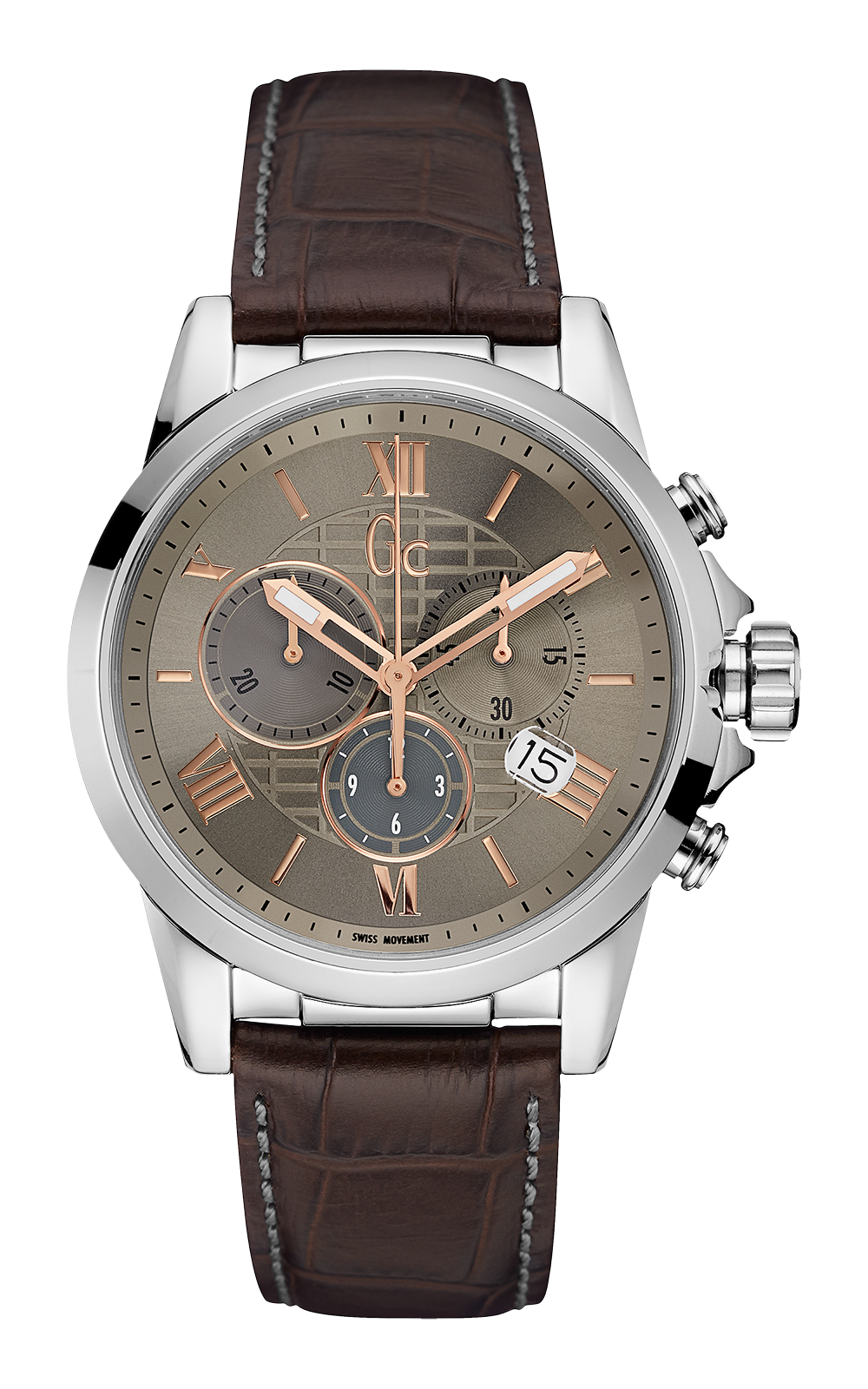 Gc Y08001G1 - мужские наручные часы Gc Y08001G1 - мужские наручные часыGc<br><br><br>Бренд: Gc<br>Модель: Gc Y08001G1<br>Артикул: Y08001G1<br>Вариант артикула: None<br>Коллекция: None<br>Подколлекция: None<br>Страна: Швейцария<br>Пол: мужские<br>Тип механизма: кварцевые<br>Механизм: None<br>Количество камней: None<br>Автоподзавод: None<br>Источник энергии: от батарейки<br>Срок службы элемента питания: None<br>Дисплей: стрелки<br>Цифры: римские<br>Водозащита: WR 100<br>Противоударные: None<br>Материал корпуса: нерж. сталь<br>Материал браслета: кожа (не указан)<br>Материал безеля: None<br>Стекло: минеральное<br>Антибликовое покрытие: None<br>Цвет корпуса: None<br>Цвет браслета: None<br>Цвет циферблата: None<br>Цвет безеля: None<br>Размеры: 42x11 мм<br>Диаметр: None<br>Диаметр корпуса: None<br>Толщина: None<br>Ширина ремешка: None<br>Вес: None<br>Спорт-функции: секундомер<br>Подсветка: стрелок<br>Вставка: None<br>Отображение даты: число<br>Хронограф: есть<br>Таймер: None<br>Термометр: None<br>Хронометр: None<br>GPS: None<br>Радиосинхронизация: None<br>Барометр: None<br>Скелетон: None<br>Дополнительная информация: None<br>Дополнительные функции: None