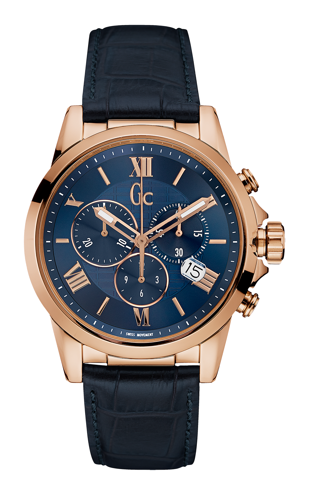 Gc Y08003G7 - мужские наручные часы Gc Y08003G7 - мужские наручные часыGc<br><br><br>Бренд: Gc<br>Модель: Gc Y08003G7<br>Артикул: Y08003G7<br>Вариант артикула: None<br>Коллекция: None<br>Подколлекция: None<br>Страна: Швейцария<br>Пол: мужские<br>Тип механизма: кварцевые<br>Механизм: None<br>Количество камней: None<br>Автоподзавод: None<br>Источник энергии: от батарейки<br>Срок службы элемента питания: None<br>Дисплей: стрелки<br>Цифры: римские<br>Водозащита: WR 100<br>Противоударные: None<br>Материал корпуса: нерж. сталь, PVD покрытие: позолота (полное)<br>Материал браслета: кожа (не указан)<br>Материал безеля: None<br>Стекло: минеральное<br>Антибликовое покрытие: None<br>Цвет корпуса: None<br>Цвет браслета: None<br>Цвет циферблата: None<br>Цвет безеля: None<br>Размеры: 42x11 мм<br>Диаметр: None<br>Диаметр корпуса: None<br>Толщина: None<br>Ширина ремешка: None<br>Вес: None<br>Спорт-функции: секундомер<br>Подсветка: стрелок<br>Вставка: None<br>Отображение даты: число<br>Хронограф: есть<br>Таймер: None<br>Термометр: None<br>Хронометр: None<br>GPS: None<br>Радиосинхронизация: None<br>Барометр: None<br>Скелетон: None<br>Дополнительная информация: None<br>Дополнительные функции: None