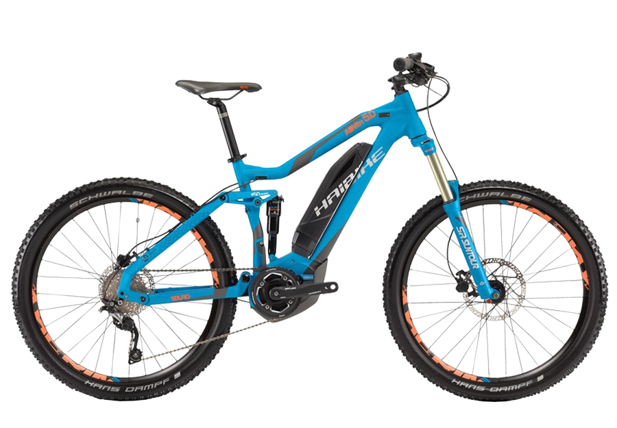 Haibike Sduro AllMtn 5.0 400Wh (2017) Haibike Sduro AllMtn 5.0 400Wh (2017)Мужские<br>Если вы серьезно увлекаетесь экстремальным велоспортом и не мыслите свою жизнь без адреналина, то эта модель – для вас! Великолепный двухподвесник с легкой и надежной алюминиевой рамой и профессиональным оборудованием создан для агрессивного катания. Модель снабжена амортизационной воздушно-масляной вилкой с ходом 150 мм. В случае надобности предусмотрена блокировка амортизатора. Тормоза дисково-гидравлического типа считаются одними из наиболее надежных и используются в основном в горных моделях. Профессиональные покрышки Schwalbe Hans Dampf Perfomance отлично ведут себя даже в сложных условиях – на сыпучем грунте или камнях. Модель снабжена двигателем 250W-350W.<br>