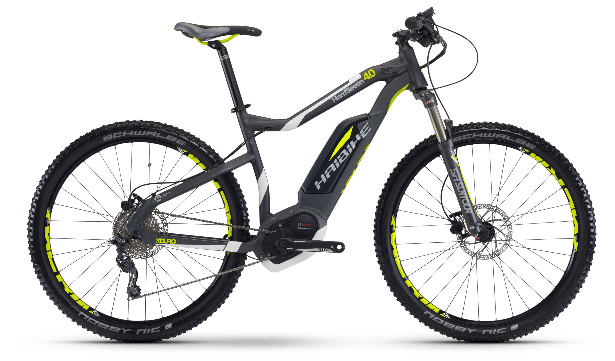 Haibike Sduro Hard Seven 4.0 400Wh (2017) Haibike Sduro Hard Seven 4.0 400Wh (2017)Мужские<br>Благодаря надежному двигателю мощностью 500 Ватт и емкому аккумулятору такой транспорт не боится даже самых крутых подъемов и спусков, а также с легкостью преодолевает наиболее сложные дорожные условия. Модель представлена с заниженной рамой, что облегчает пользователю посадку и улучшает эффективность контроля над дорогой в экстренных ситуациях. Этот стильный велобайк по праву считается универсалом, ведь на нем можно передвигаться в разных стилях за счет своих больших 27,5-дюймовых колес.<br>