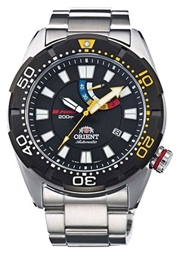 Orient EL0A001B / SEL0A001B0 - мужские наручные часы Orient EL0A001B / SEL0A001B0 - мужские наручные часыORIENT<br><br><br>Бренд: ORIENT<br>Модель: ORIENT EL0A001B<br>Артикул: EL0A001B<br>Вариант артикула: SEL0A001B0<br>Коллекция: None<br>Подколлекция: None<br>Страна: Япония<br>Пол: мужские<br>Тип механизма: механические<br>Механизм: 40N5A<br>Количество камней: None<br>Автоподзавод: есть<br>Источник энергии: пружинный механизм<br>Срок службы элемента питания: None<br>Дисплей: стрелки<br>Цифры: отсутствуют<br>Водозащита: WR 200<br>Противоударные: None<br>Материал корпуса: нерж. сталь, PVD покрытие (частичное)<br>Материал браслета: нерж. сталь<br>Материал безеля: None<br>Стекло: сапфировое<br>Антибликовое покрытие: None<br>Цвет корпуса: None<br>Цвет браслета: None<br>Цвет циферблата: None<br>Цвет безеля: None<br>Размеры: 45x13.6 мм<br>Диаметр: None<br>Диаметр корпуса: None<br>Толщина: None<br>Ширина ремешка: None<br>Вес: None<br>Спорт-функции: None<br>Подсветка: стрелок<br>Вставка: None<br>Отображение даты: число<br>Хронограф: None<br>Таймер: None<br>Термометр: None<br>Хронометр: None<br>GPS: None<br>Радиосинхронизация: None<br>Барометр: None<br>Скелетон: None<br>Дополнительная информация: None<br>Дополнительные функции: индикатор запаса хода