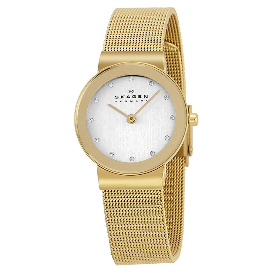 Skagen 358SGGD - женские наручные часы из коллекции Mesh Skagen 358SGGD - женские наручные часы из коллекции MeshSkagen<br><br><br>Бренд: Skagen<br>Модель: Skagen 358SGGD<br>Артикул: 358SGGD<br>Вариант артикула: None<br>Коллекция: Mesh<br>Подколлекция: None<br>Страна: Дания<br>Пол: женские<br>Тип механизма: кварцевые<br>Механизм: None<br>Количество камней: None<br>Автоподзавод: None<br>Источник энергии: от батарейки<br>Срок службы элемента питания: None<br>Дисплей: стрелки<br>Цифры: отсутствуют<br>Водозащита: WR 30<br>Противоударные: None<br>Материал корпуса: нерж. сталь, покрытие: позолота<br>Материал браслета: не указан, покрытие: позолота<br>Материал безеля: None<br>Стекло: минеральное<br>Антибликовое покрытие: None<br>Цвет корпуса: None<br>Цвет браслета: None<br>Цвет циферблата: None<br>Цвет безеля: None<br>Размеры: 26x26x5 мм<br>Диаметр: None<br>Диаметр корпуса: None<br>Толщина: None<br>Ширина ремешка: None<br>Вес: None<br>Спорт-функции: None<br>Подсветка: None<br>Вставка: бриллиант<br>Отображение даты: None<br>Хронограф: None<br>Таймер: None<br>Термометр: None<br>Хронометр: None<br>GPS: None<br>Радиосинхронизация: None<br>Барометр: None<br>Скелетон: None<br>Дополнительная информация: позолота 5 мкм<br>Дополнительные функции: None